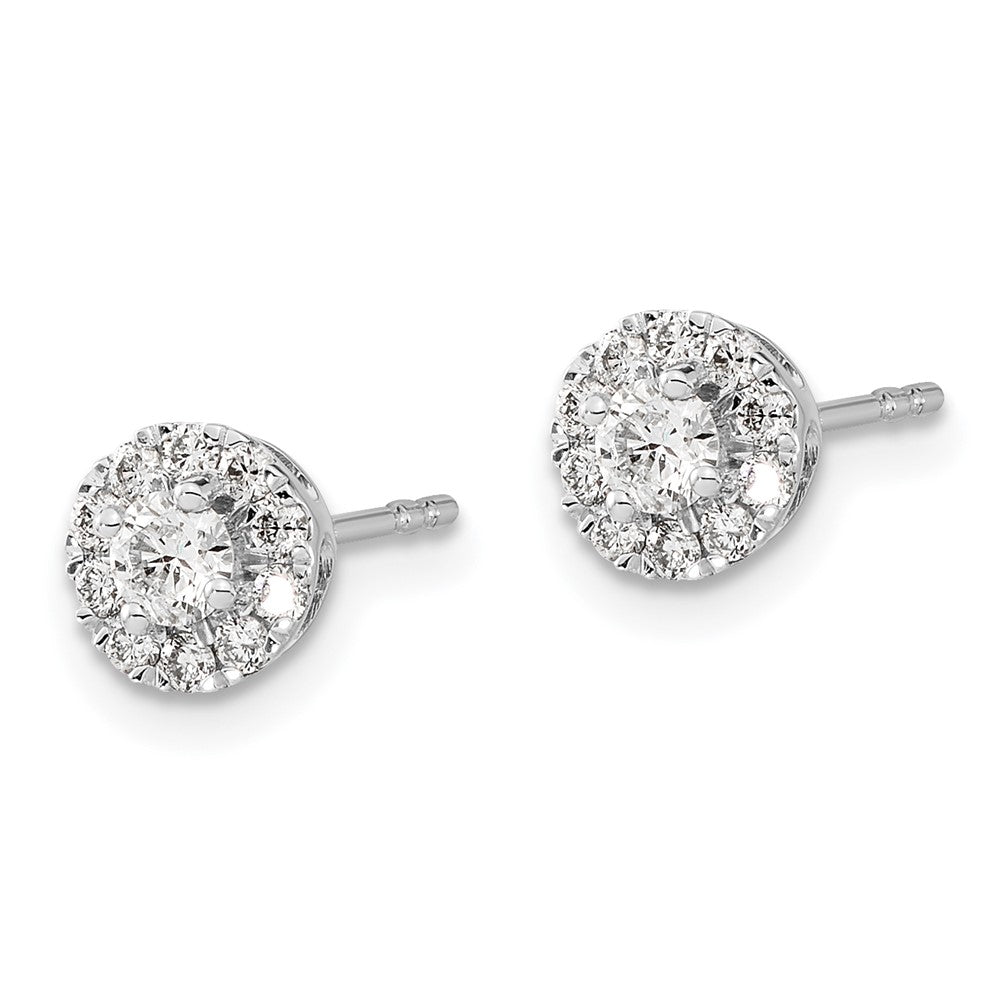 14k White Gold 1/2 CT Lab Grown Diamond Cluster Stud Earrings