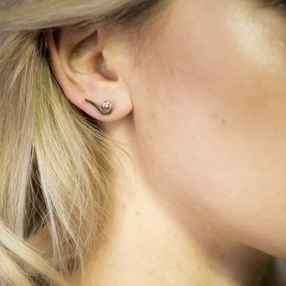 Juliet Earrings - White Sapphires & Rose Gold