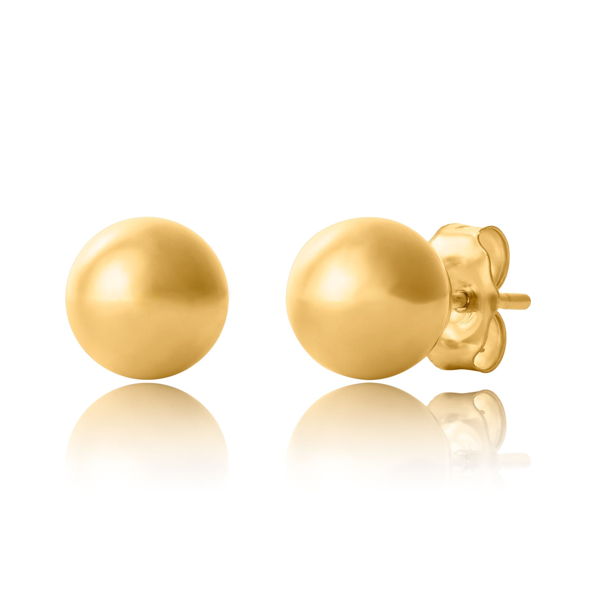 14K Yellow Gold 6MM Ball Studs