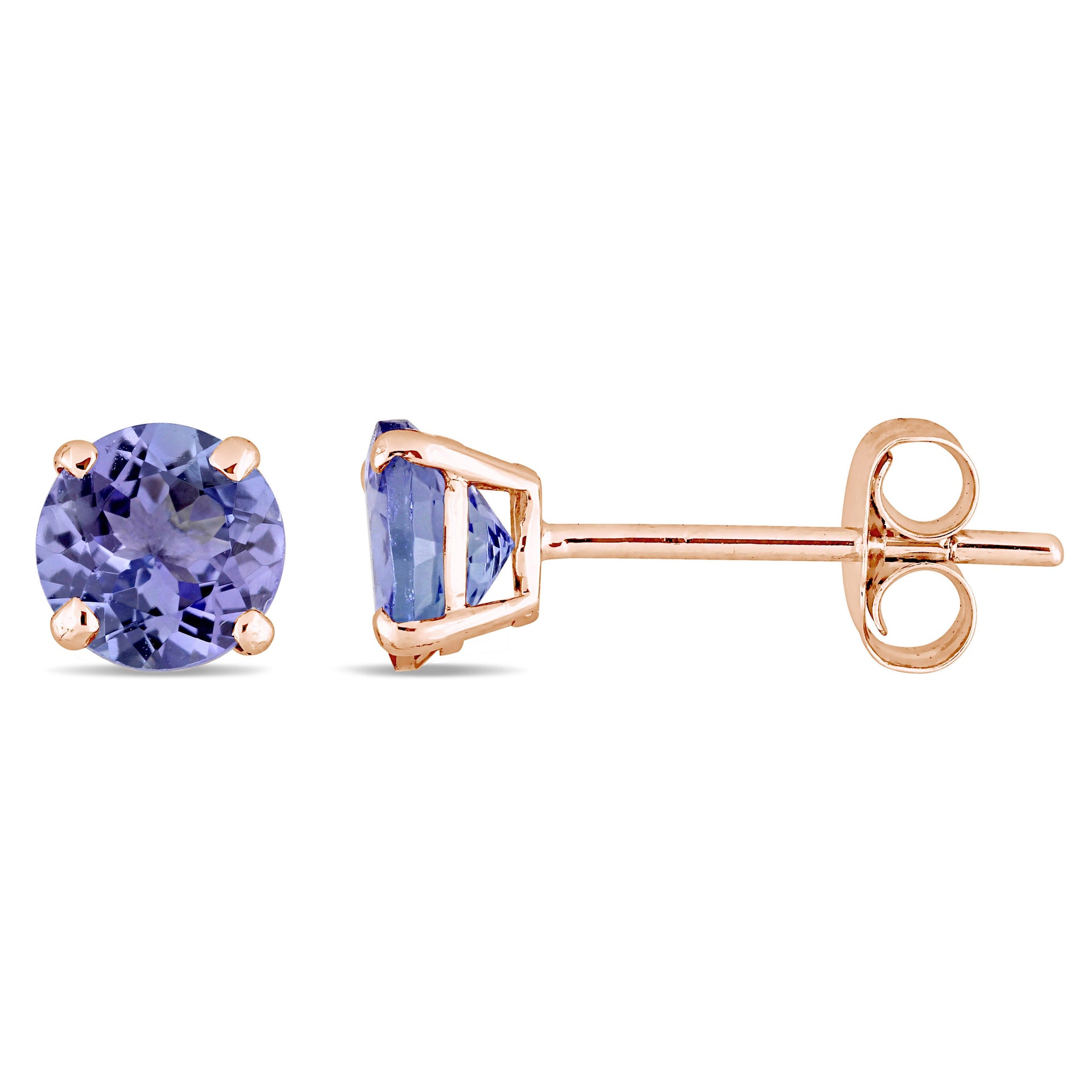 Tanzanite Stud Earrings in 14k Rose Gold