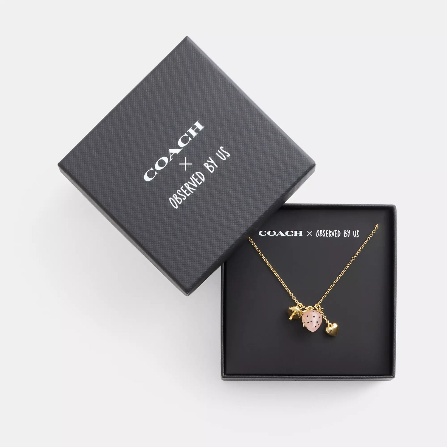 Coach Coach X Observed By Us Strawberry Charm Pendant Necklace