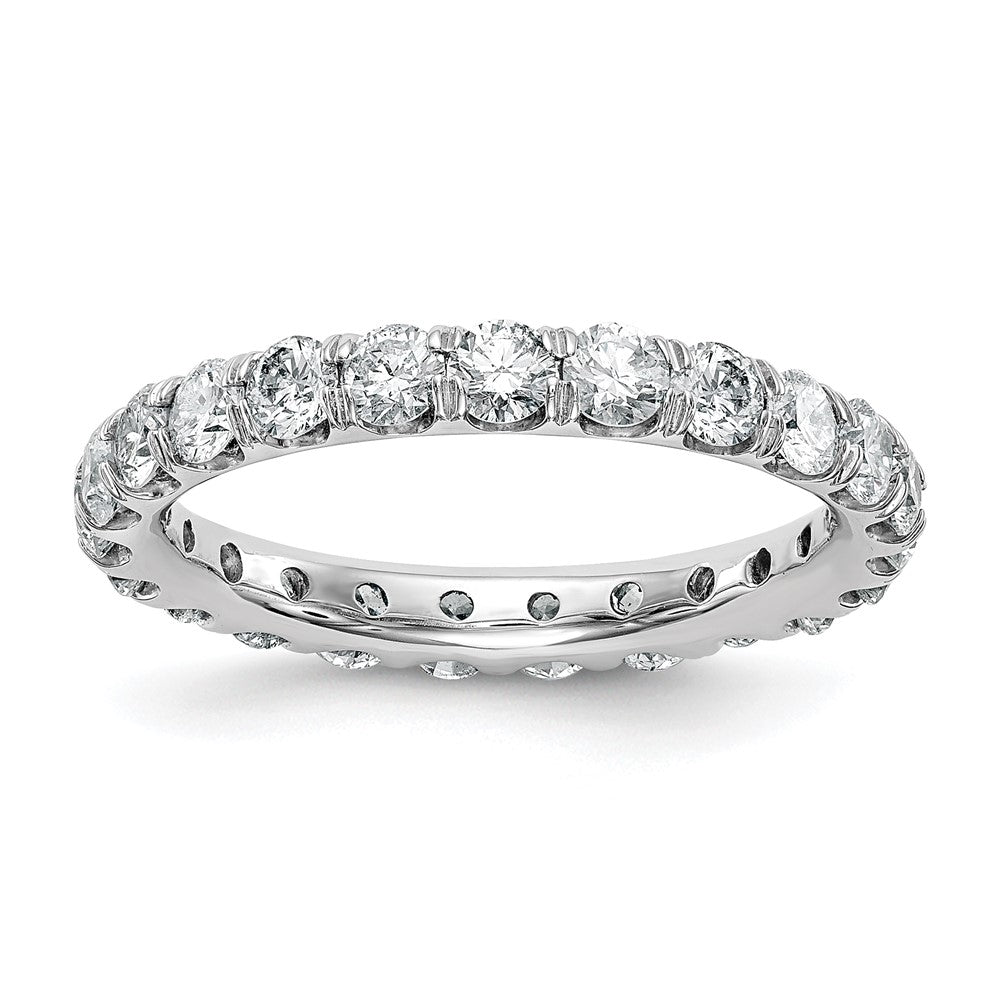 14k White Gold Lab Grown Diamond Eternity Wedding Band Ring 2ct Clarity- VS Color- D-E