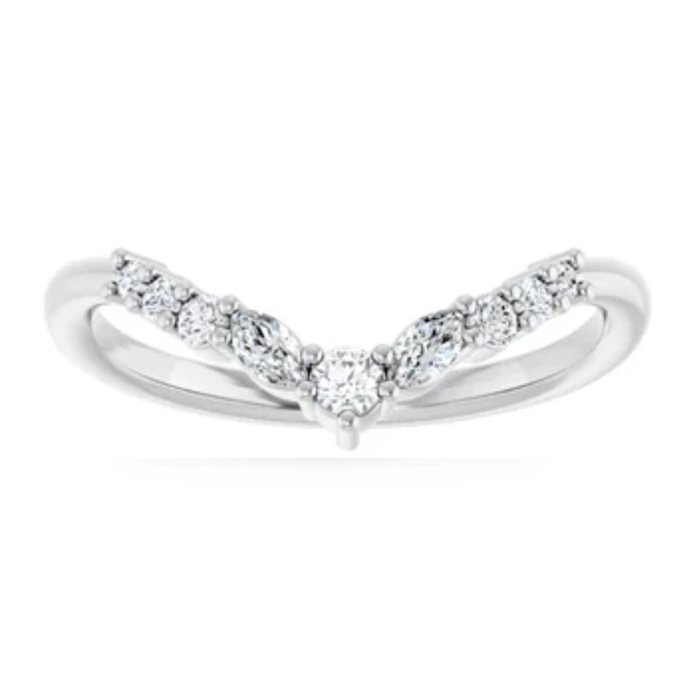 1/4 ct Marquise Cut Wedding Ring Anniversary Band 14k Gold Lab Grown