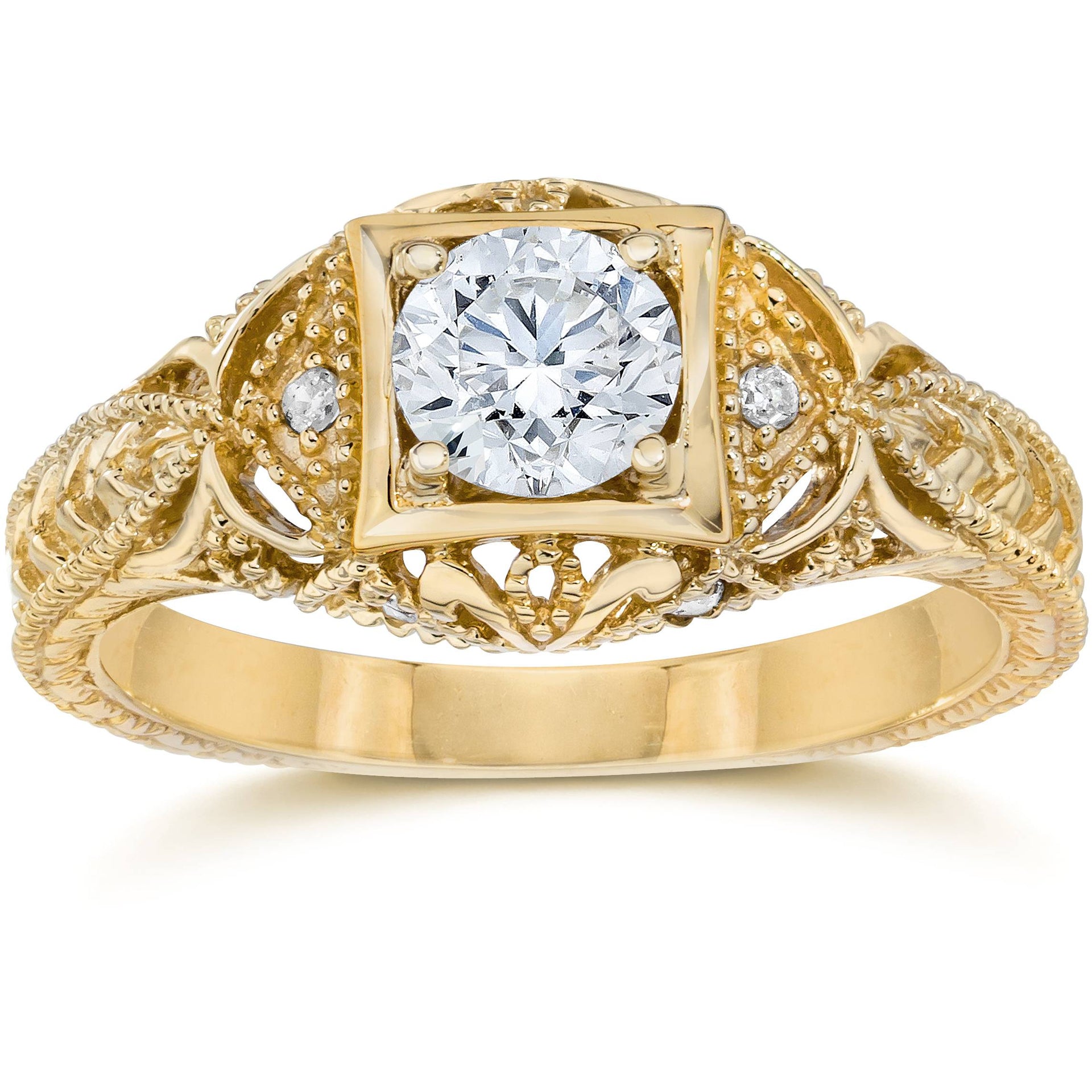 Emery 5/8 ct Vintage Genuine Diamond Engagement 14K Yellow Gold