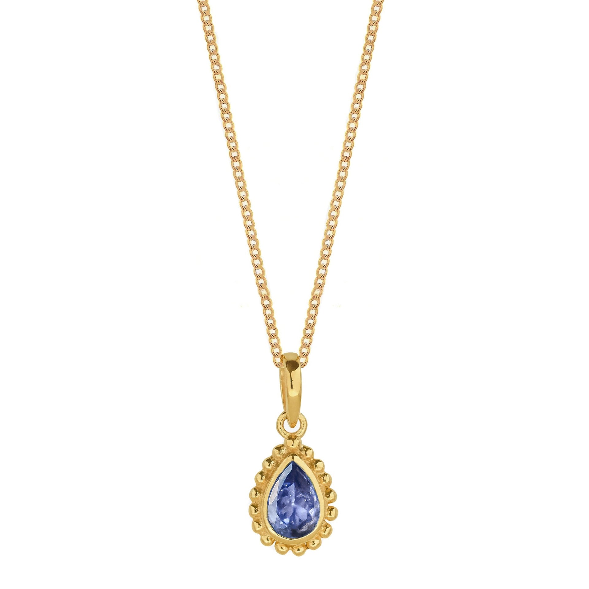 December Birthstone Gold Necklace - Tanzanite