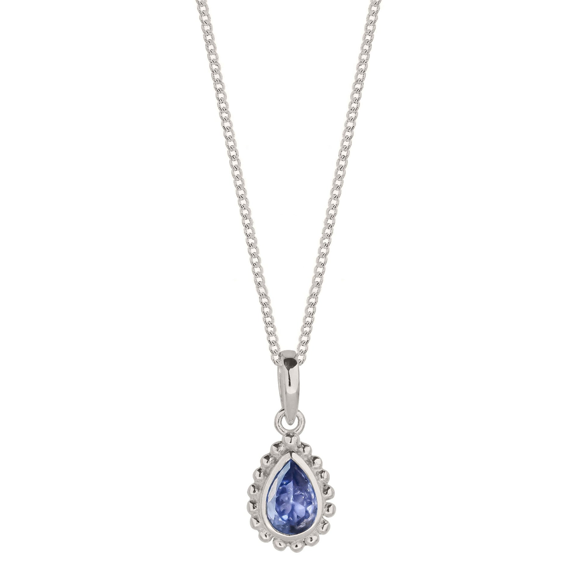December Birthstone Sterling Silver Necklace - Tanzanite