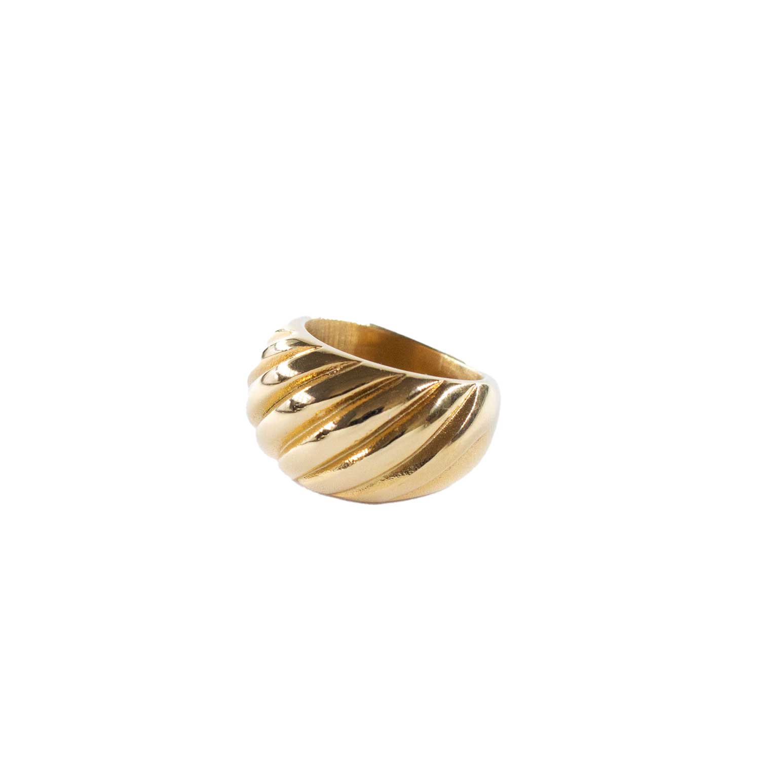 Deco Vintage Inspired Gold Bold Statement Chunky Ring