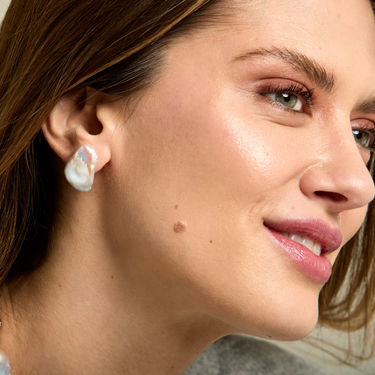 Decus Large Keishi Pearl Studs