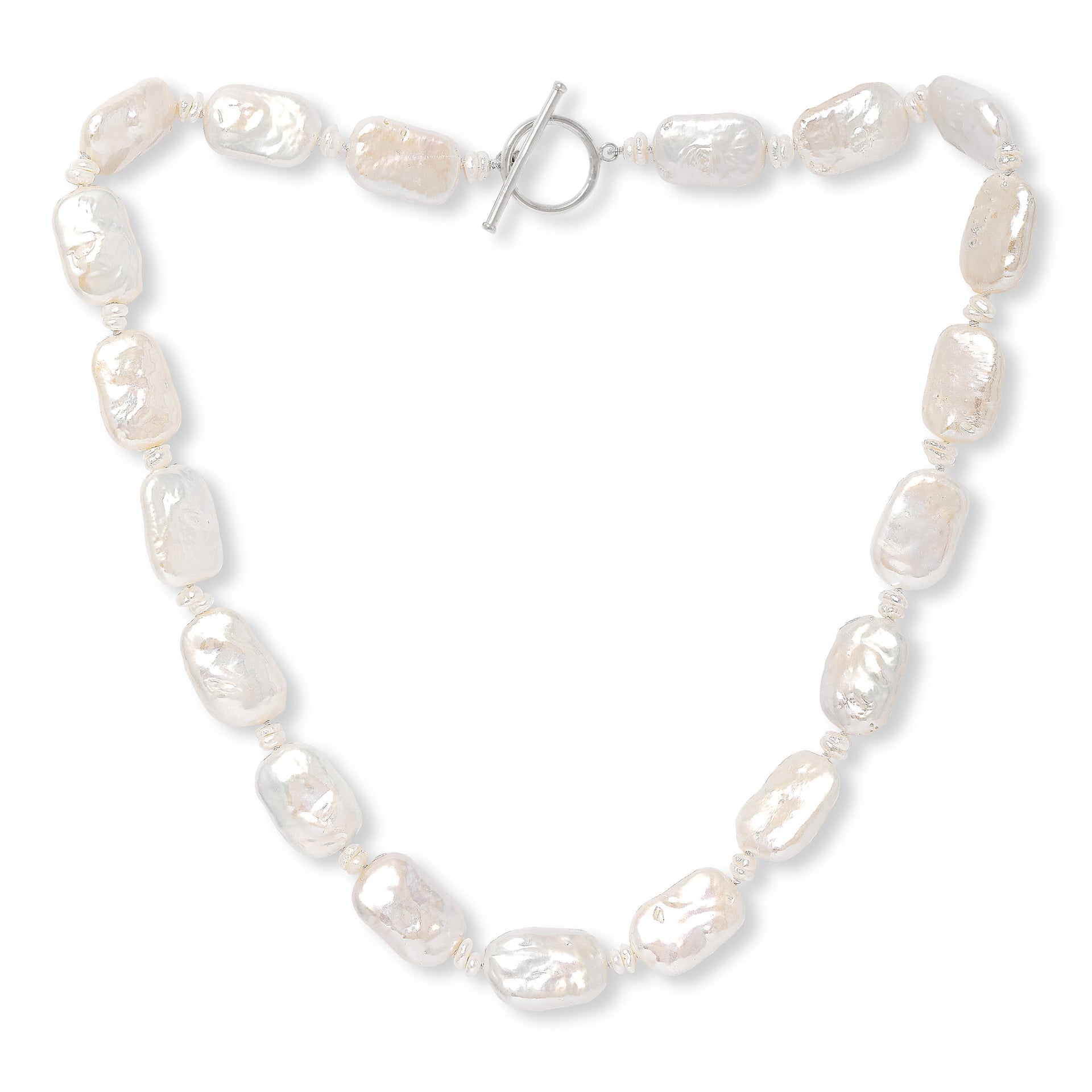 Decus Oblong Keishi Pearl & Almost Round Pearl Necklace