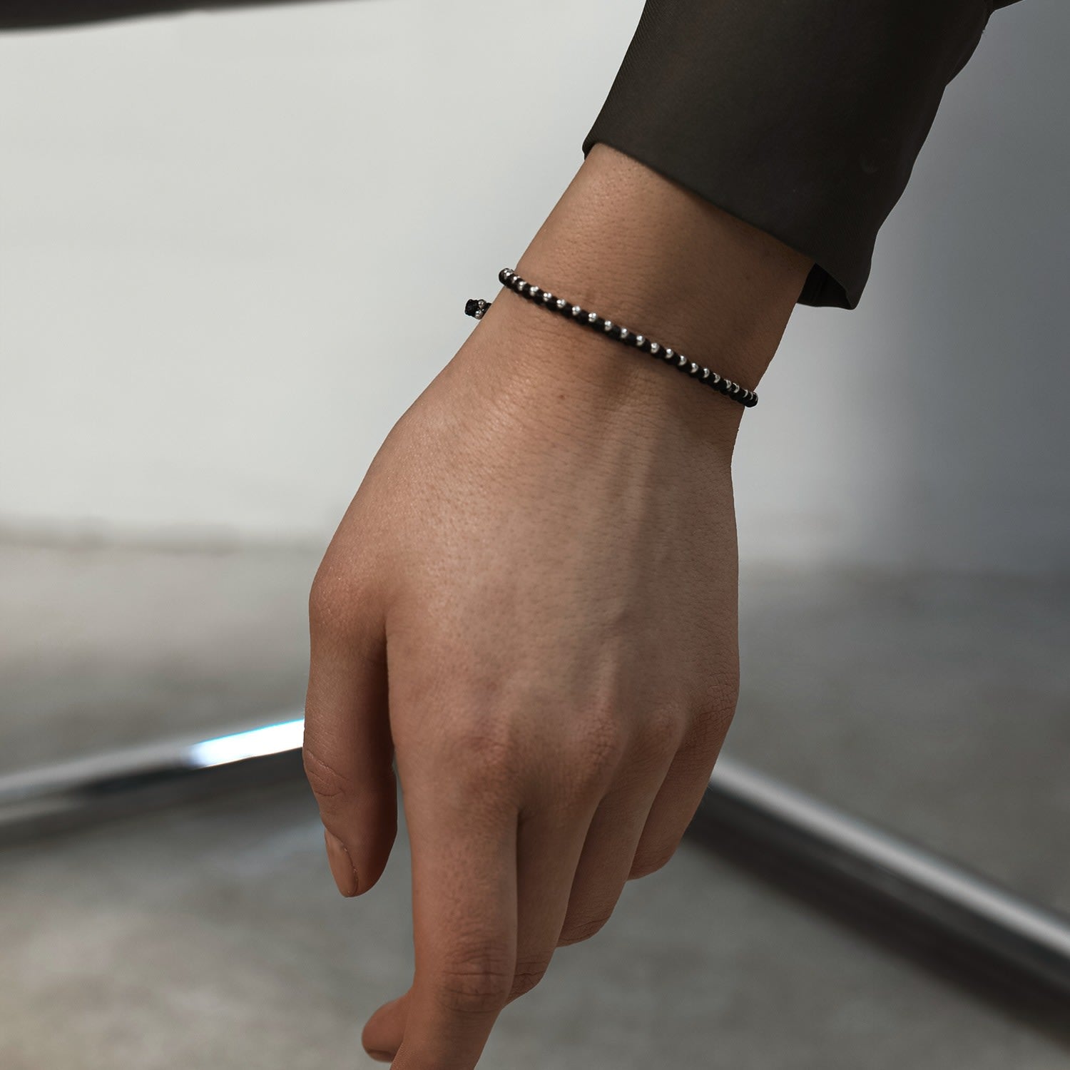 Delicate Red Friendship Bracelet With Tiny Silver Beads For Women - Spitafields