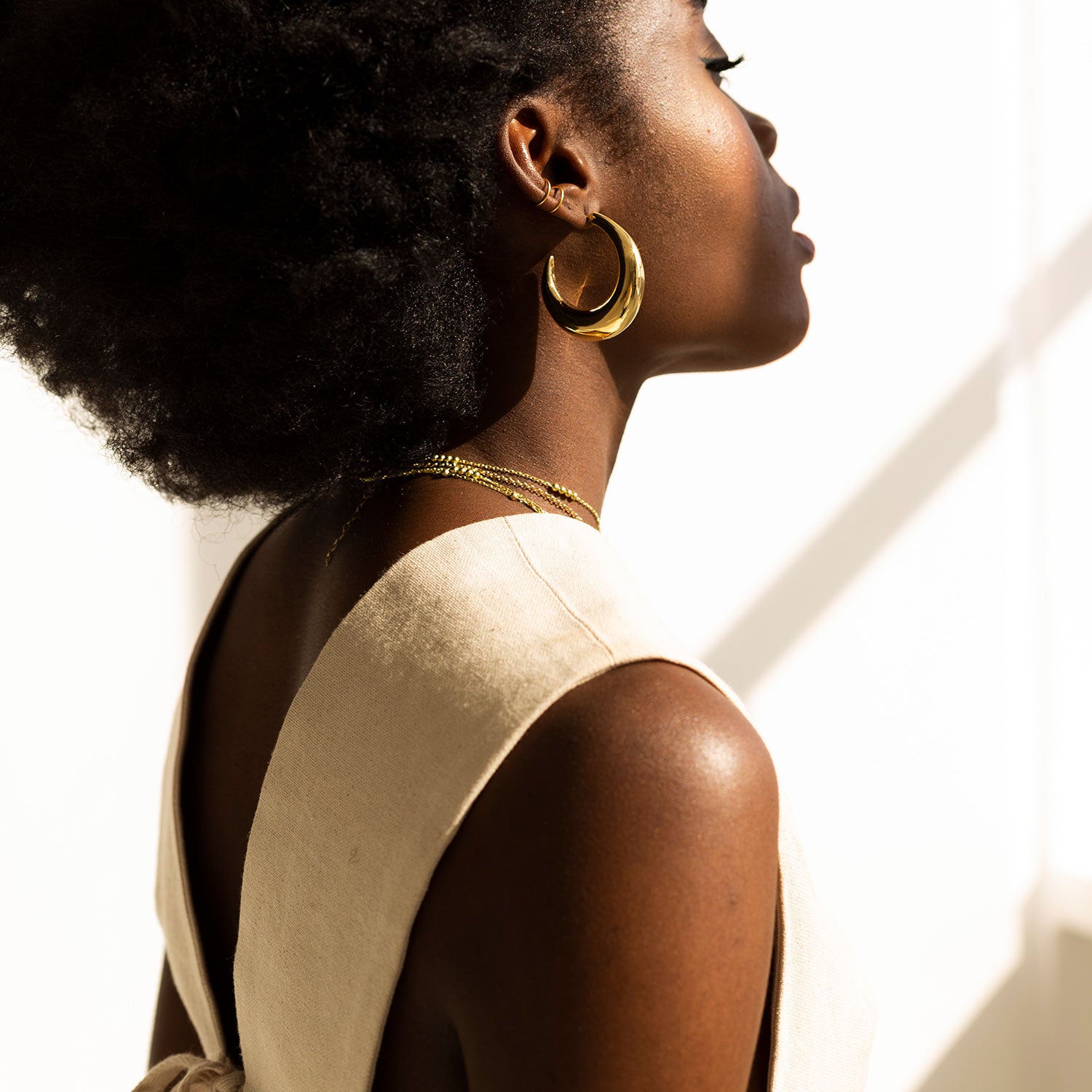 Delilah Hoop Earrings, Gold Vermeil