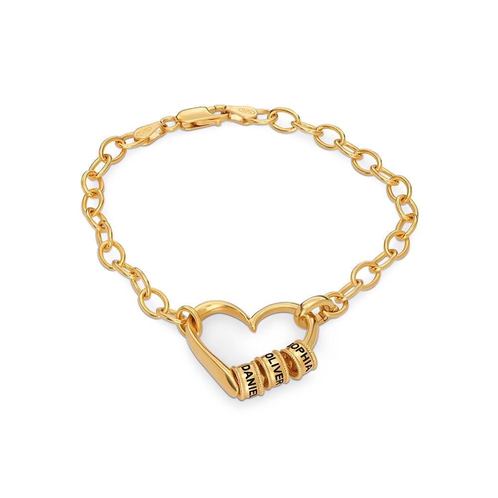 Delina Bracelet with Engraved Beads in 18K Gold Vermeil