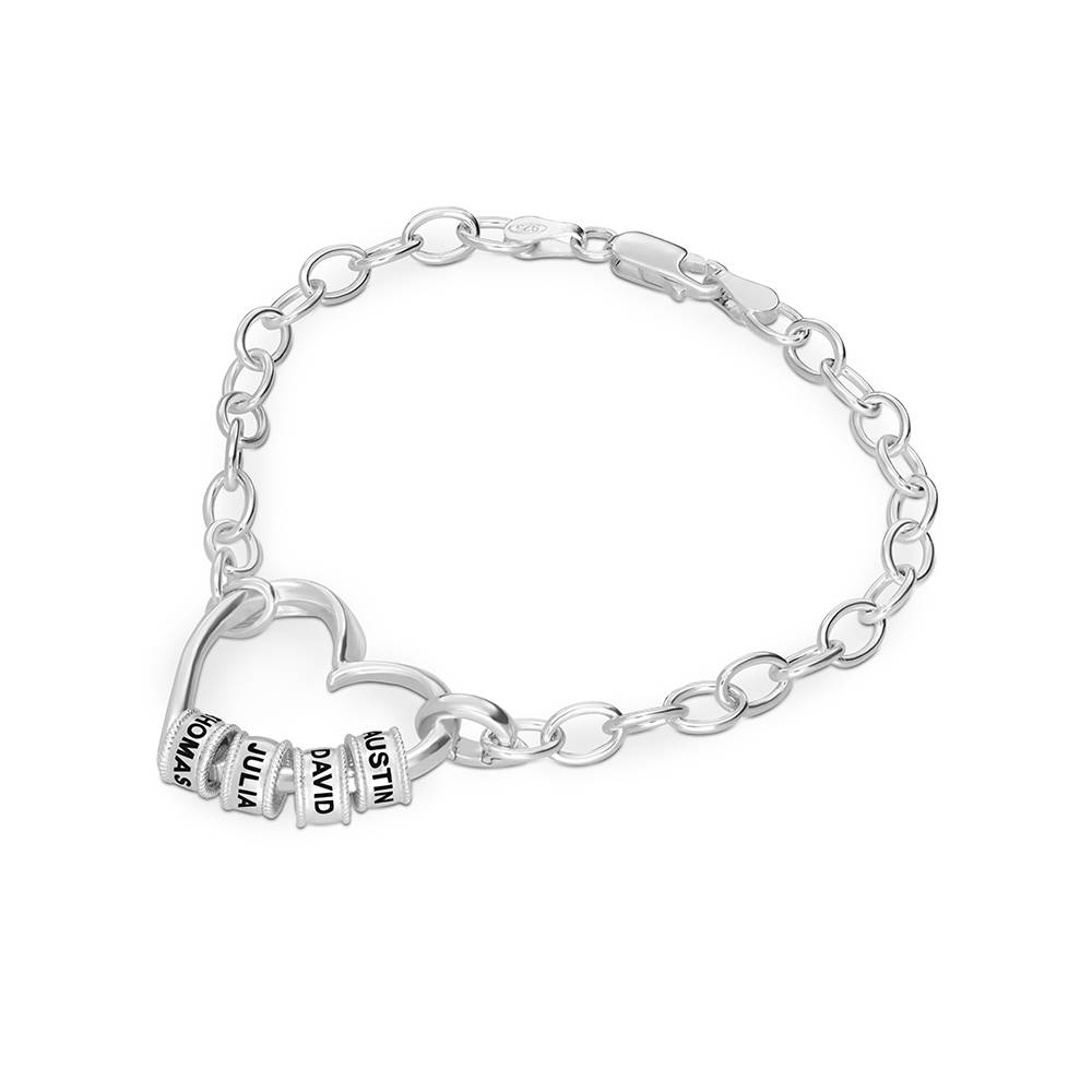 Delina Bracelet with Engraved Beads in Silver Sterling