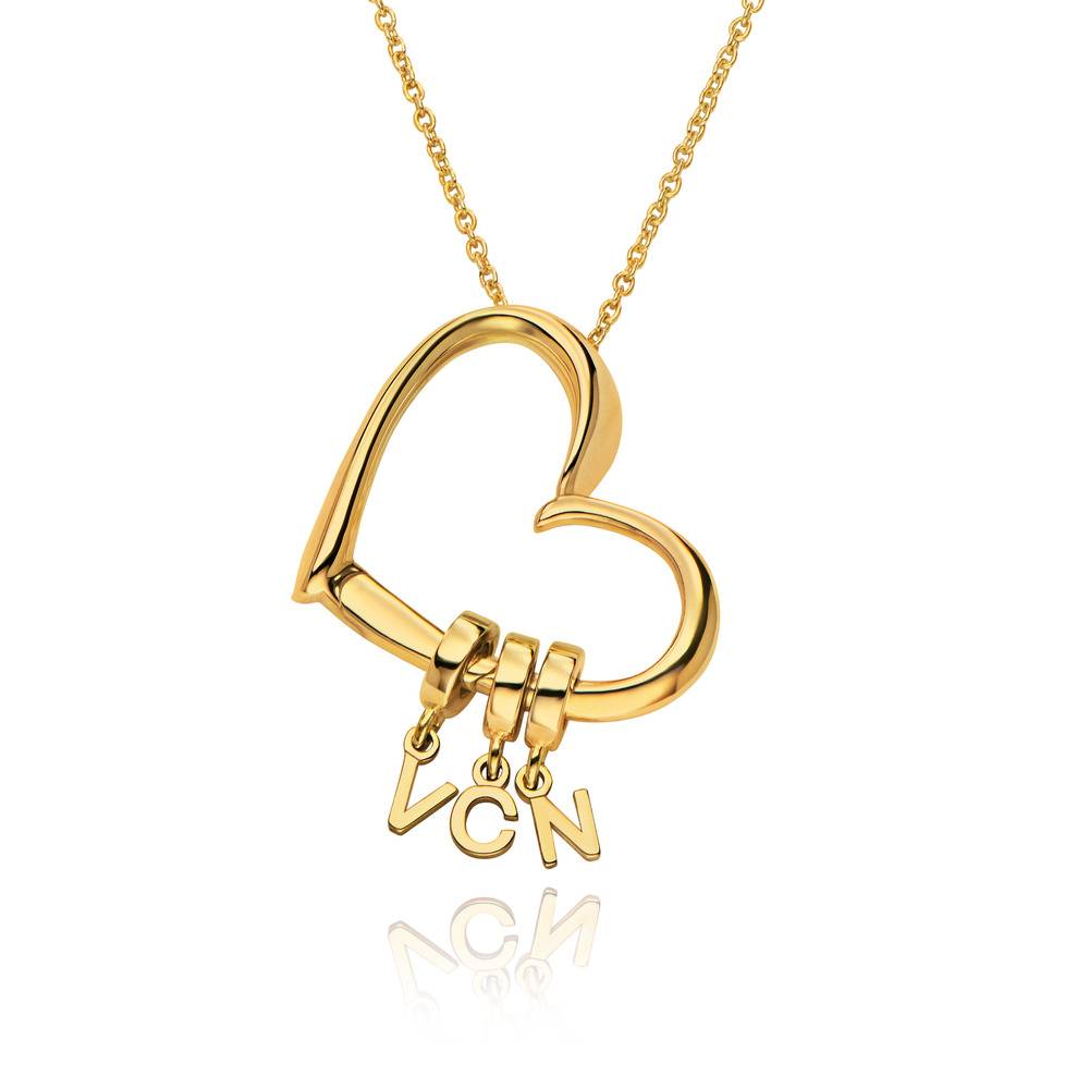Delina Necklace with Drop Initials in 10K Yellow Gold