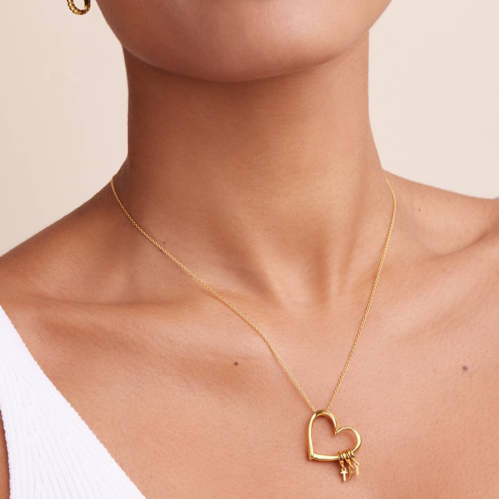 Delina Necklace with Drop Initials in 18K Gold Vermeil