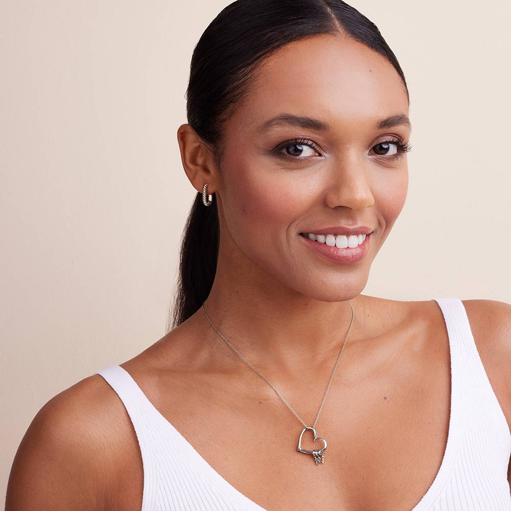 Delina Necklace with Drop Initials in Silver