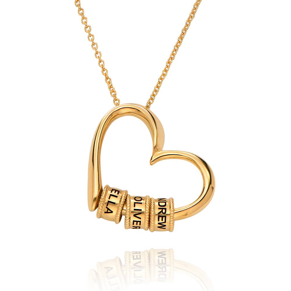 Delina Necklace with Engraved Beads in 18K Gold Vermeil