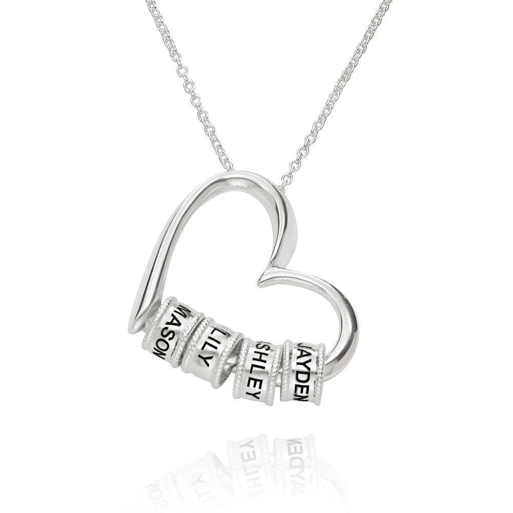 Delina Necklace with Engraved Beads in Sterling Silver