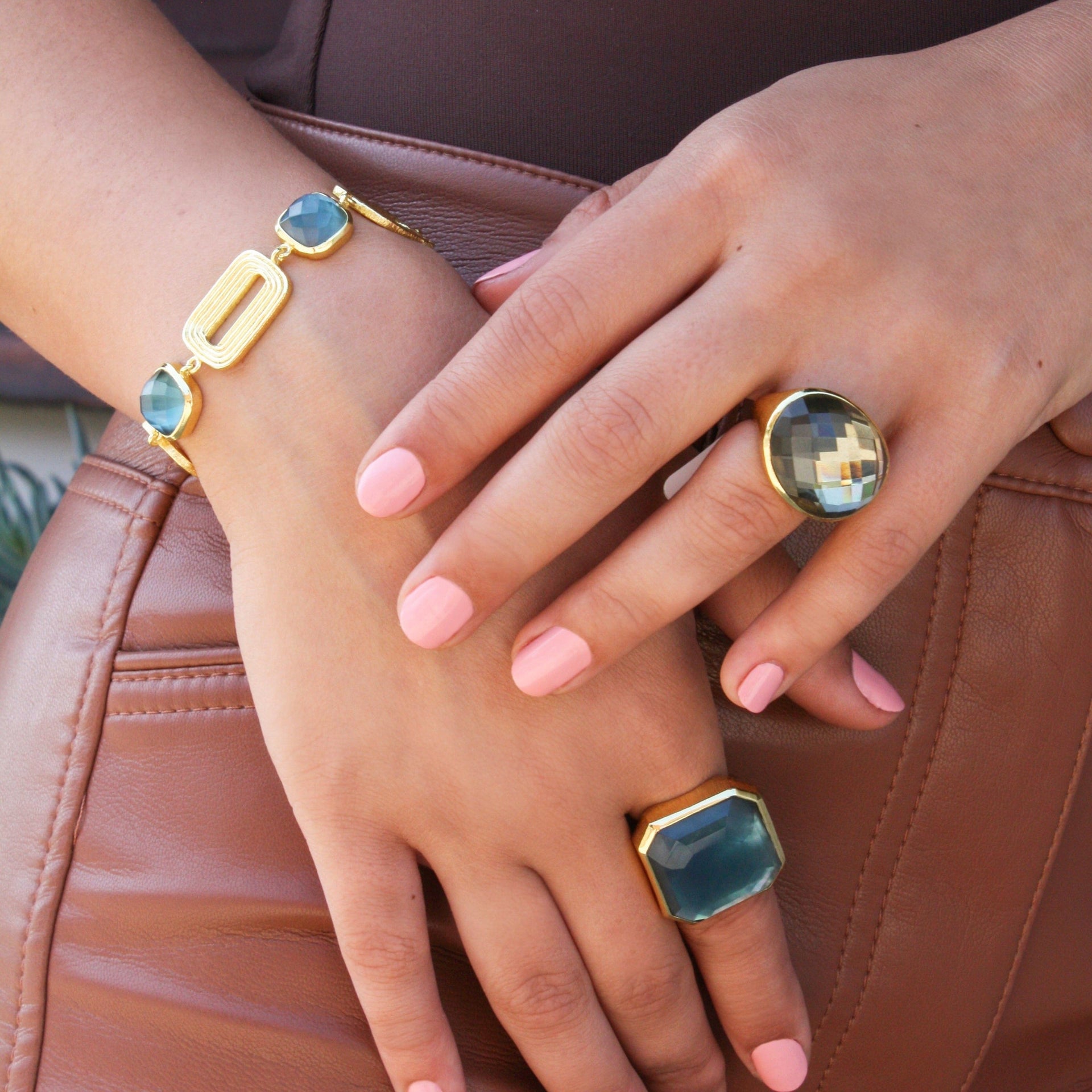 Della Bracelet In Blue London Doublet Stones