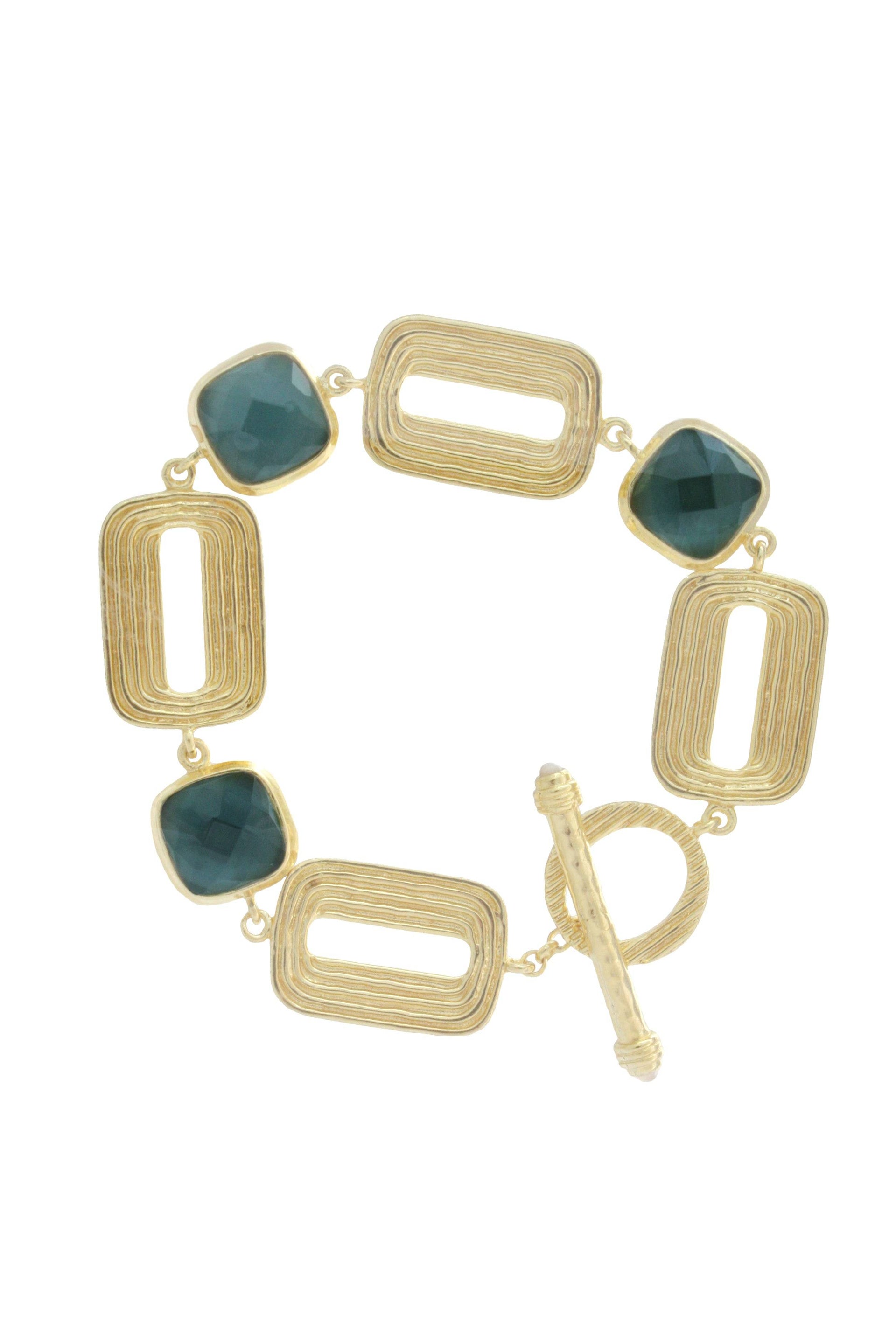 Della Bracelet In Blue London Doublet Stones