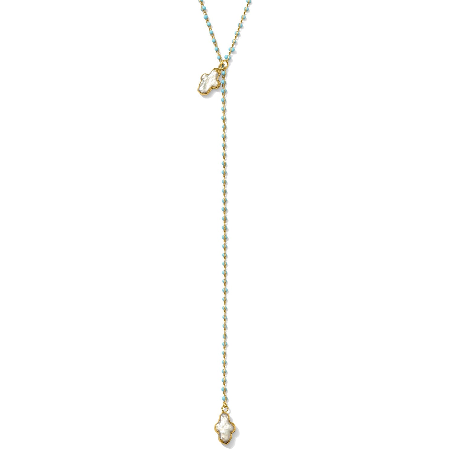 Delphi Cross Pearl Lariat