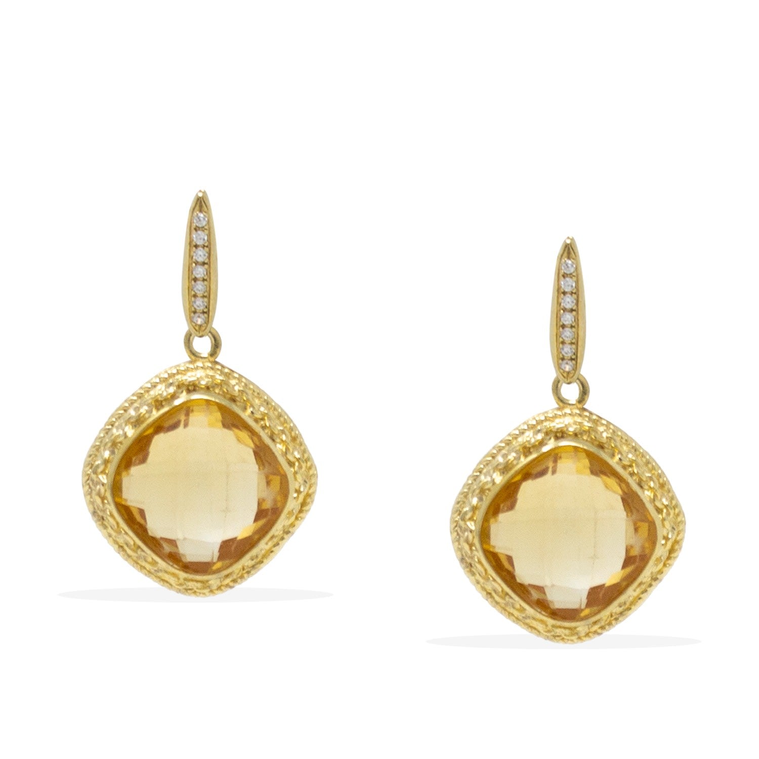 Demetra Gold-Plated Yellow Citrine Earrings