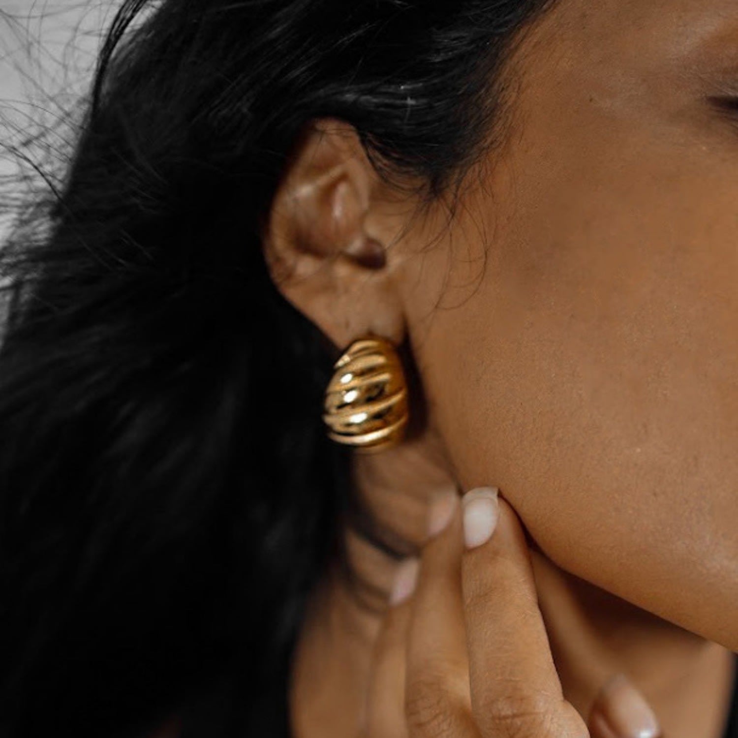 Demi Croissant Dome Statement Earrings