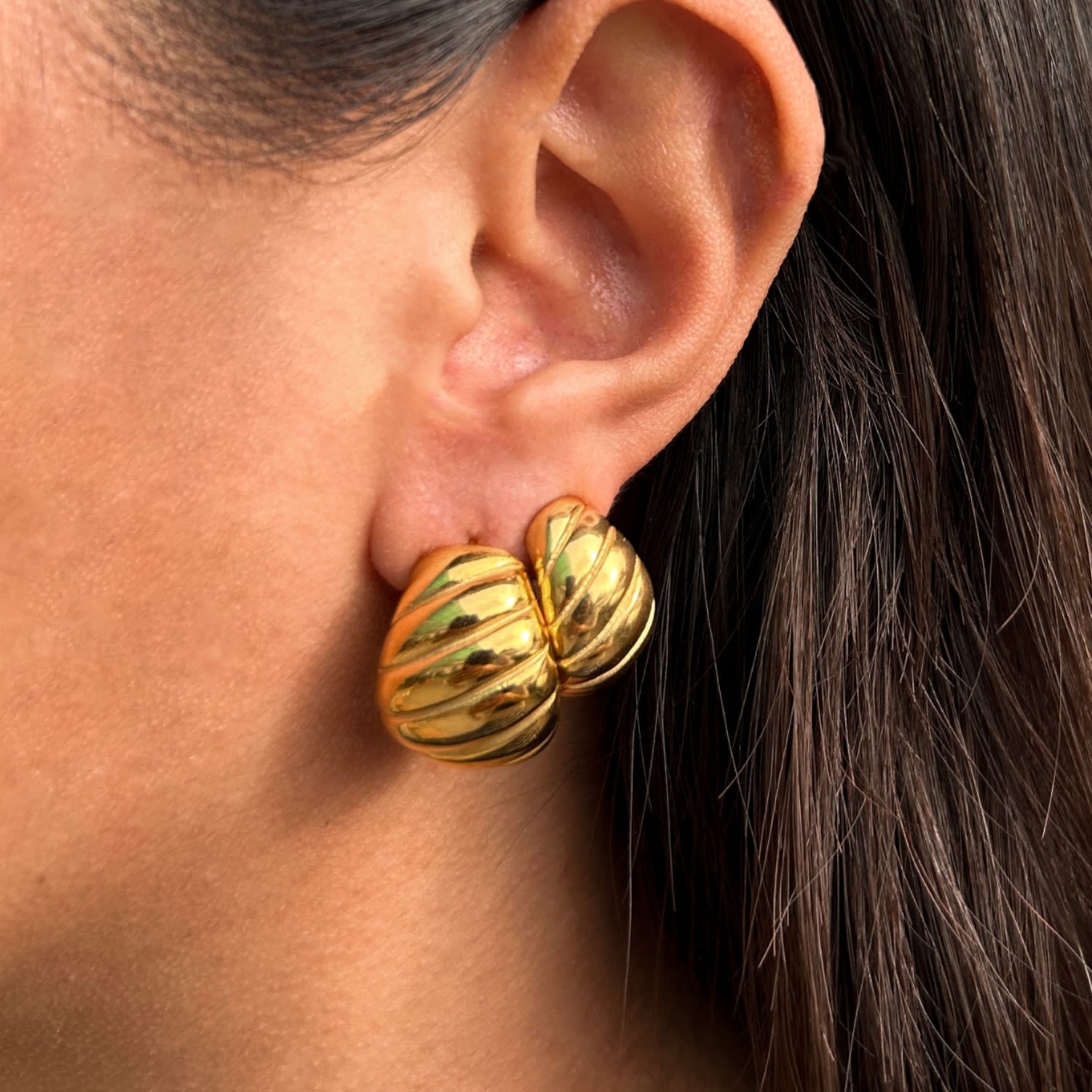 Demi Mini Croissant Dome Earrings