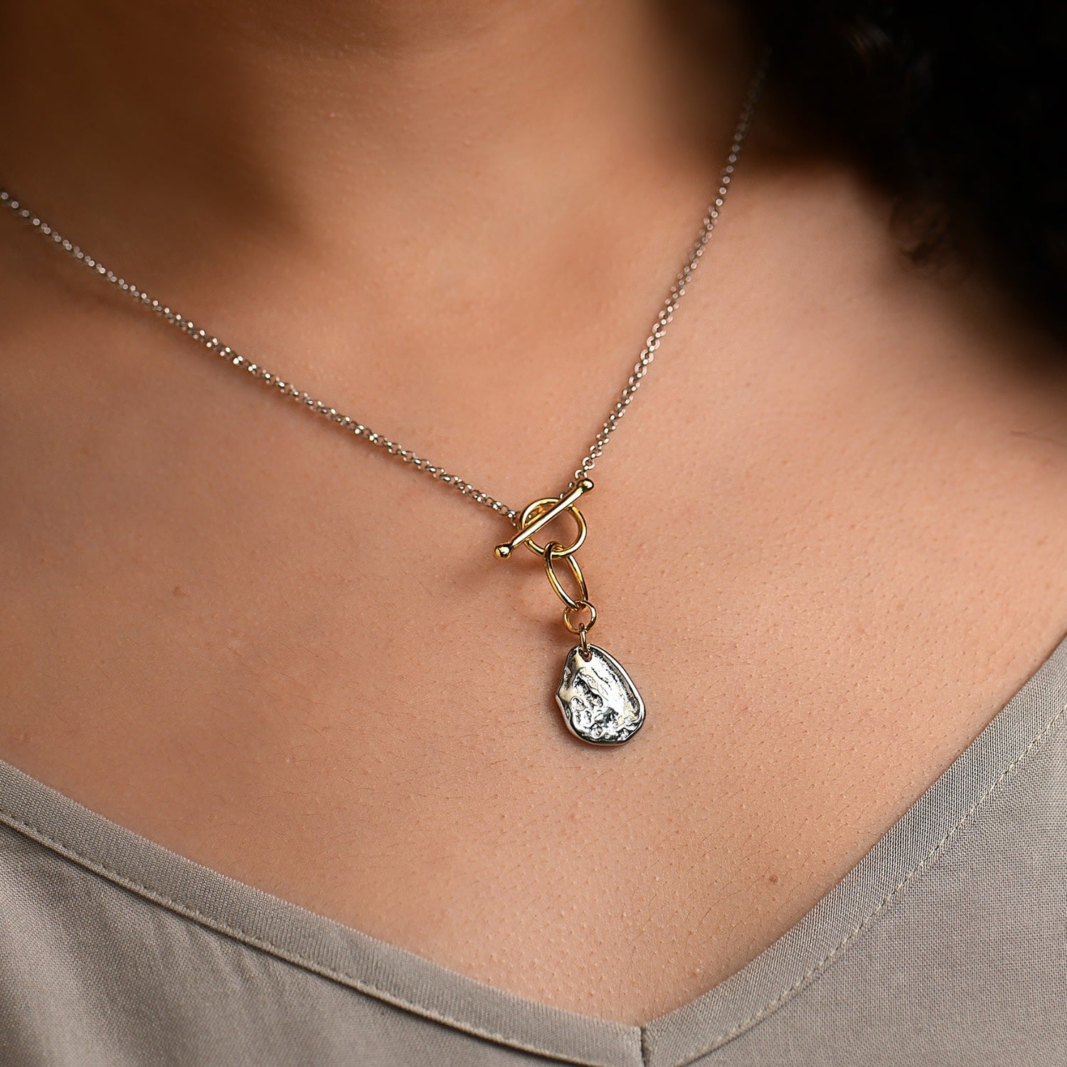 Lawers Nugget Silver Detachable Toggle Necklace