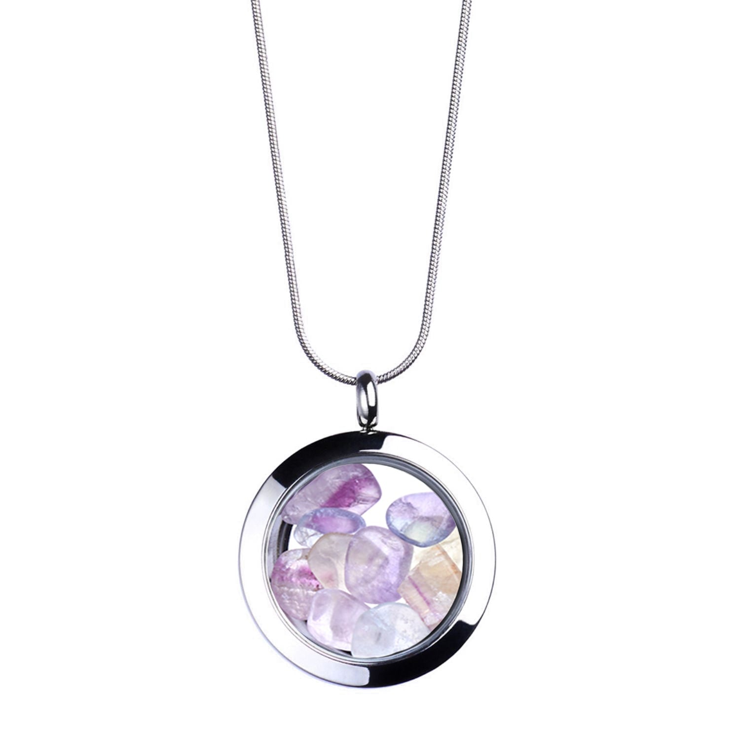 Designer Fluorite Necklace With Natural Stones – Balance And Wellness Jewelry - Birthstone Necklace