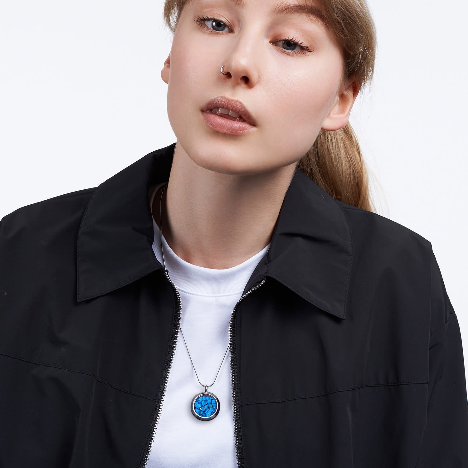 Designer Jewelry - Charm Necklace With Natural Blue Stones – Statement Jewelry