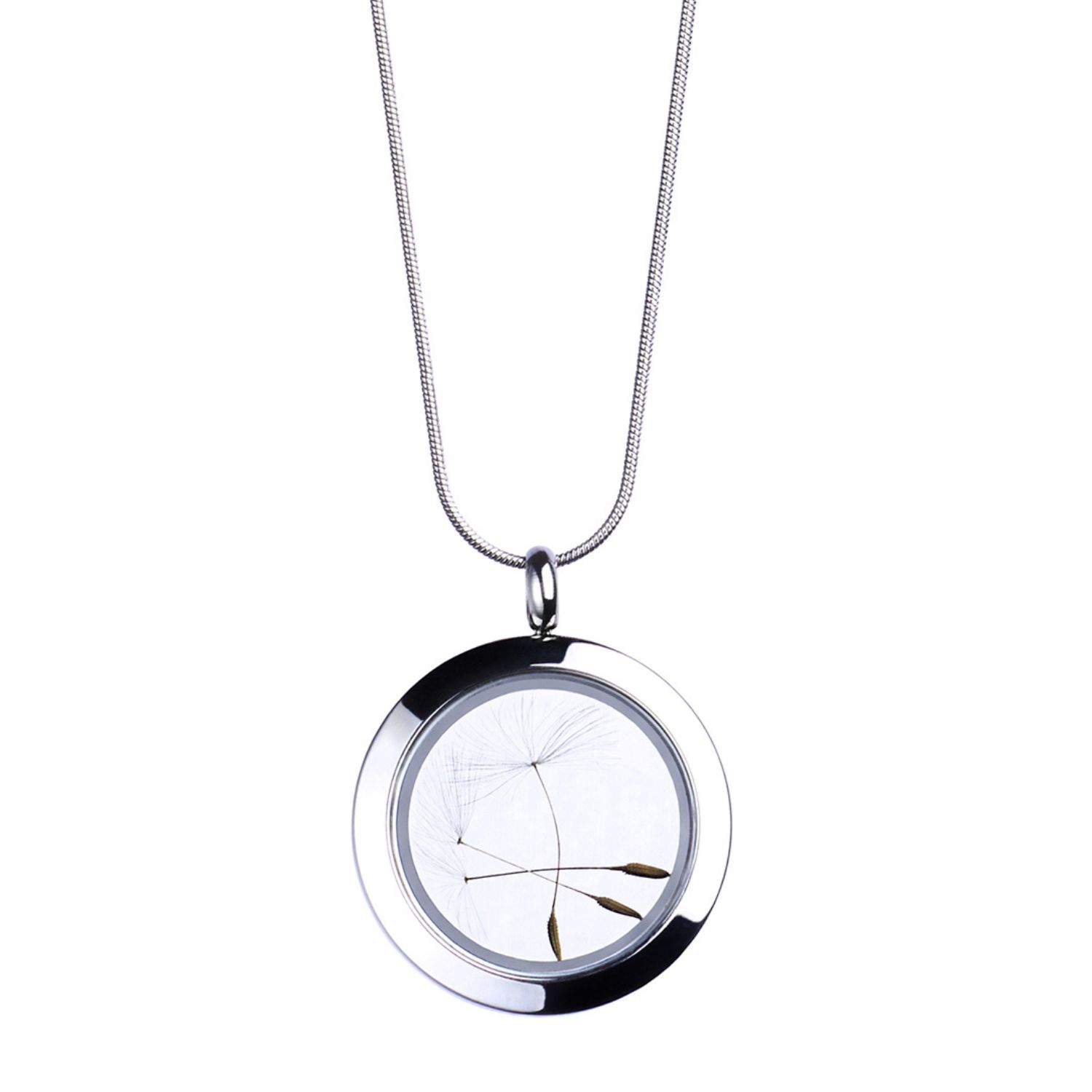 Handcrafted Designer Necklace With Natural Dandelion Seeds - Make A Wish