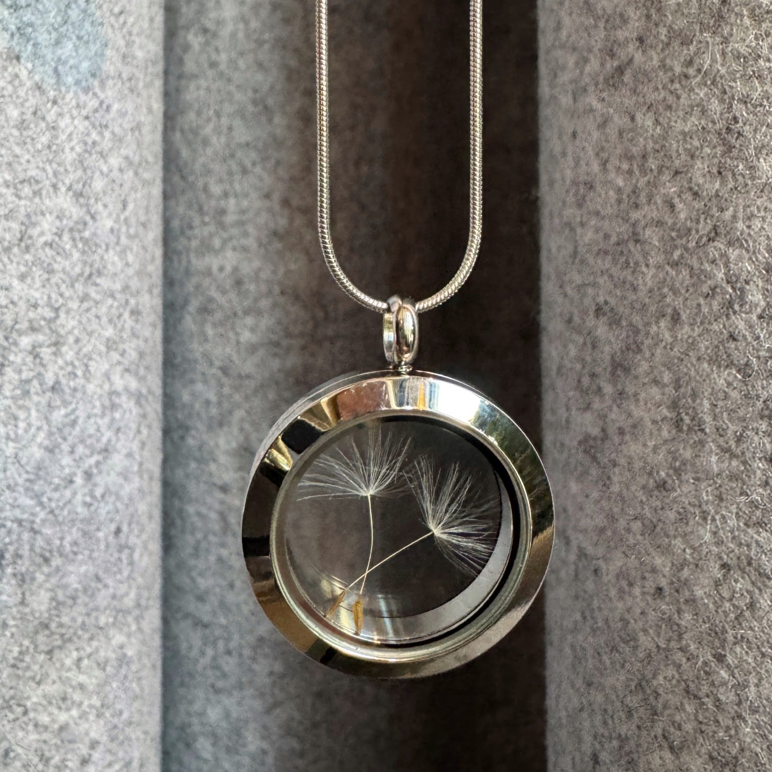 Handcrafted Designer Necklace With Natural Dandelion Seeds - Make A Wish