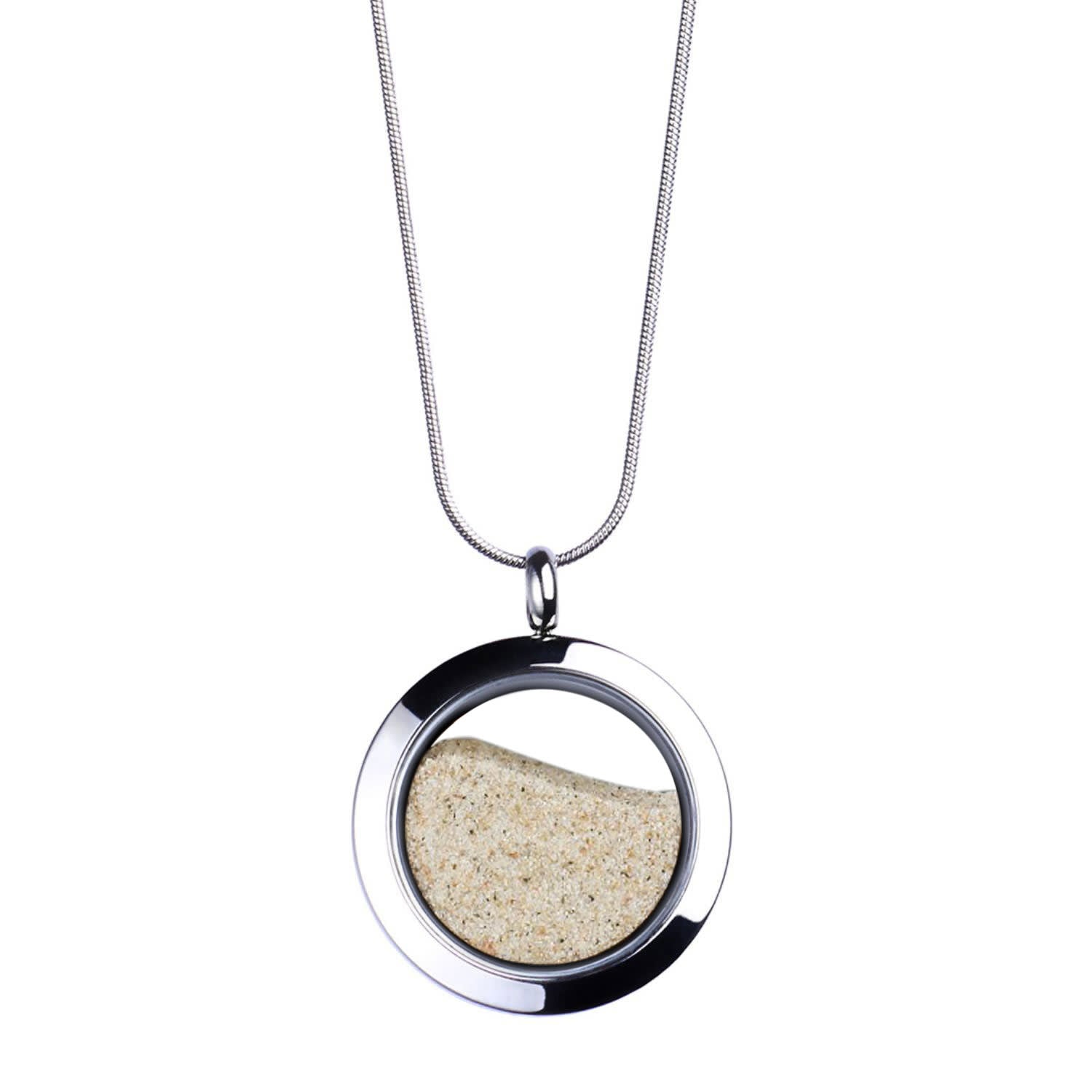 Designer Statement Necklace With Natural Beach Sand – Neutral Tones Vacation Jewelry