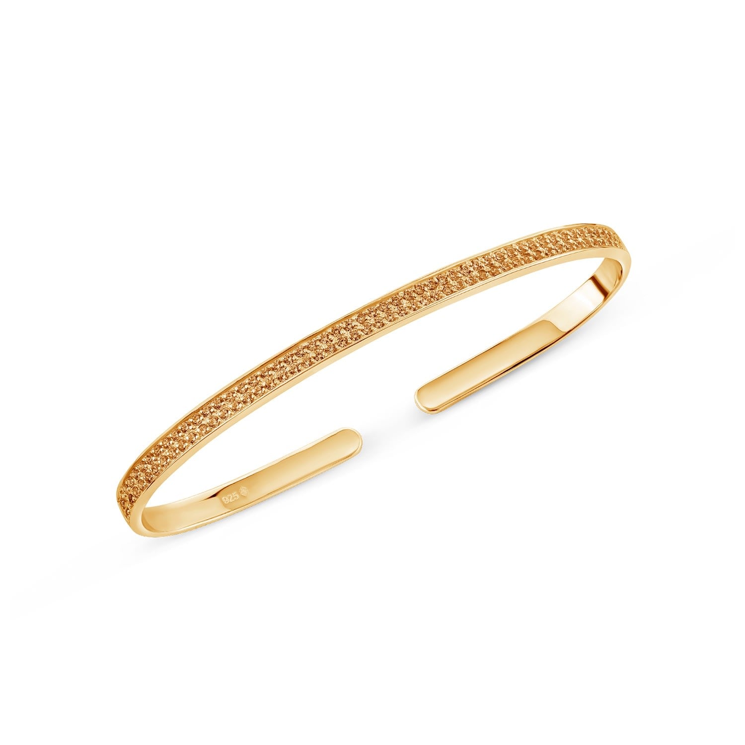 Destiny Palm Cuff With Man Made Champagne Diamonds In 18K Gold Vermeil