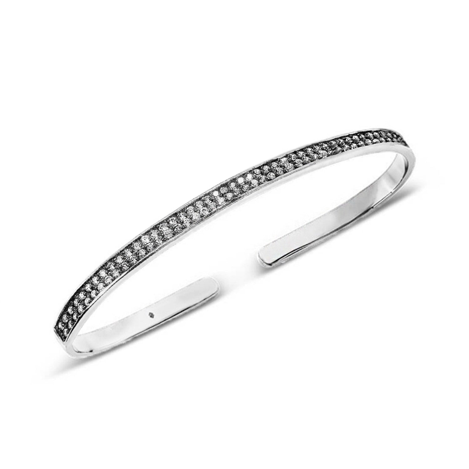 Destiny Palm Cuff With Man Made Cz Diamond Stimulant In Platinum
