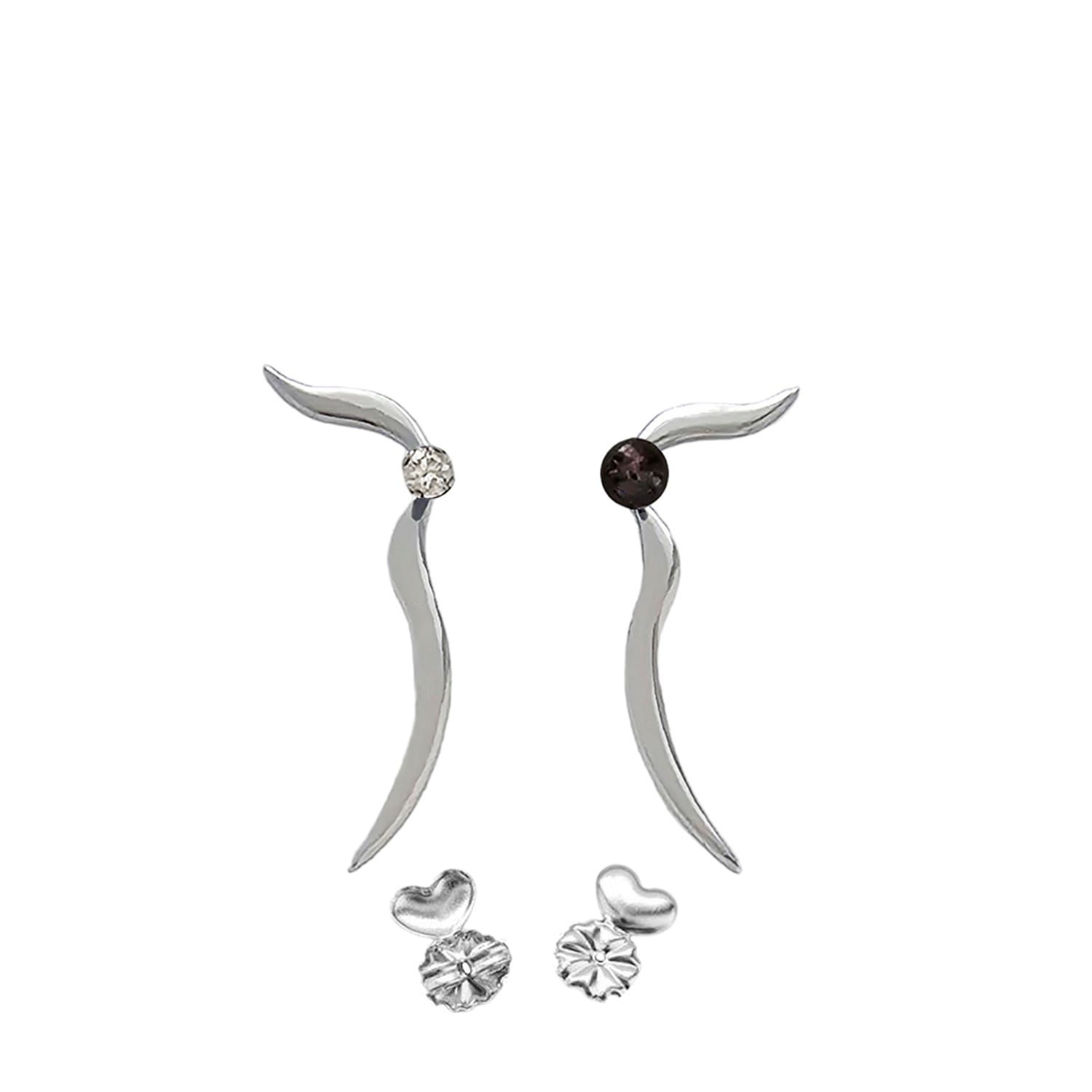 Detachable Aviator Earring Is Perfect To Add An Extra Design Element To Your Stud Stone Earring - Sterling Silver Rhodium Plated