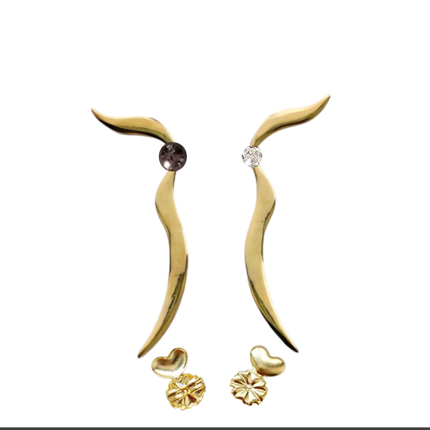 Detachable Aviator Earring Is Perfect To Add An Extra Design Element To Your Stud Stone Earring - Sterling Silver Yellow Gold Plated