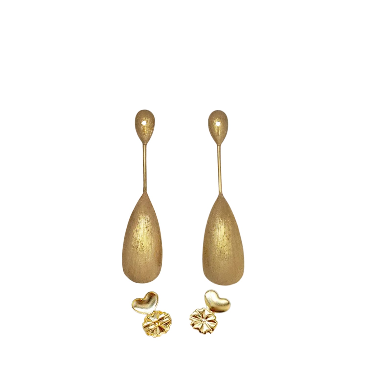 Detachable Double Drop Earring Is Perfect To Add An Extra Design Element To Your Stud Stone Earring - Sterling Silver Yellow Gold Plated