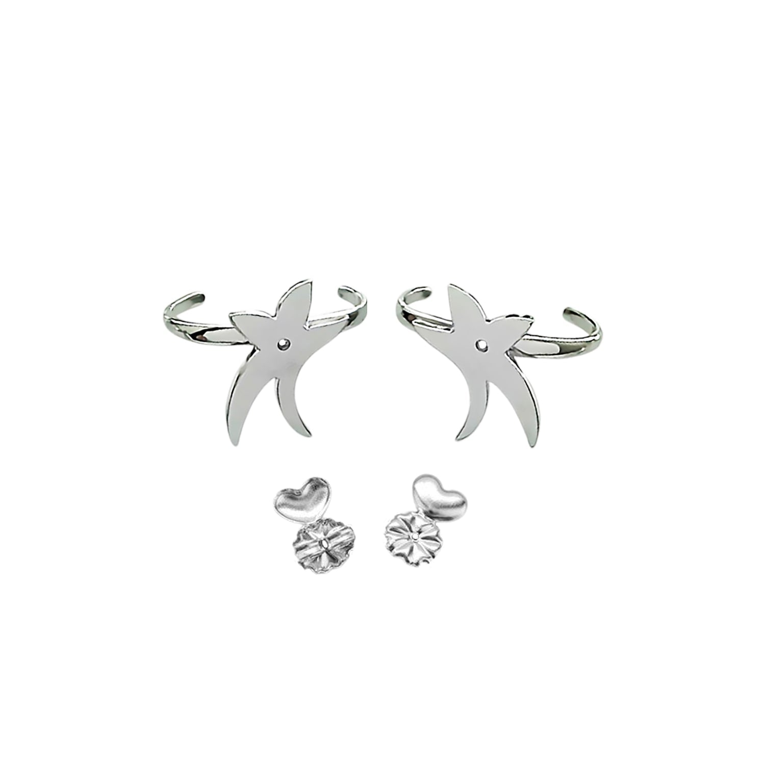 Detachable Flower Earring Is Perfect To Add An Extra Design Element To Your Stud Stone Earring - Sterling Silver Rhodium Plated