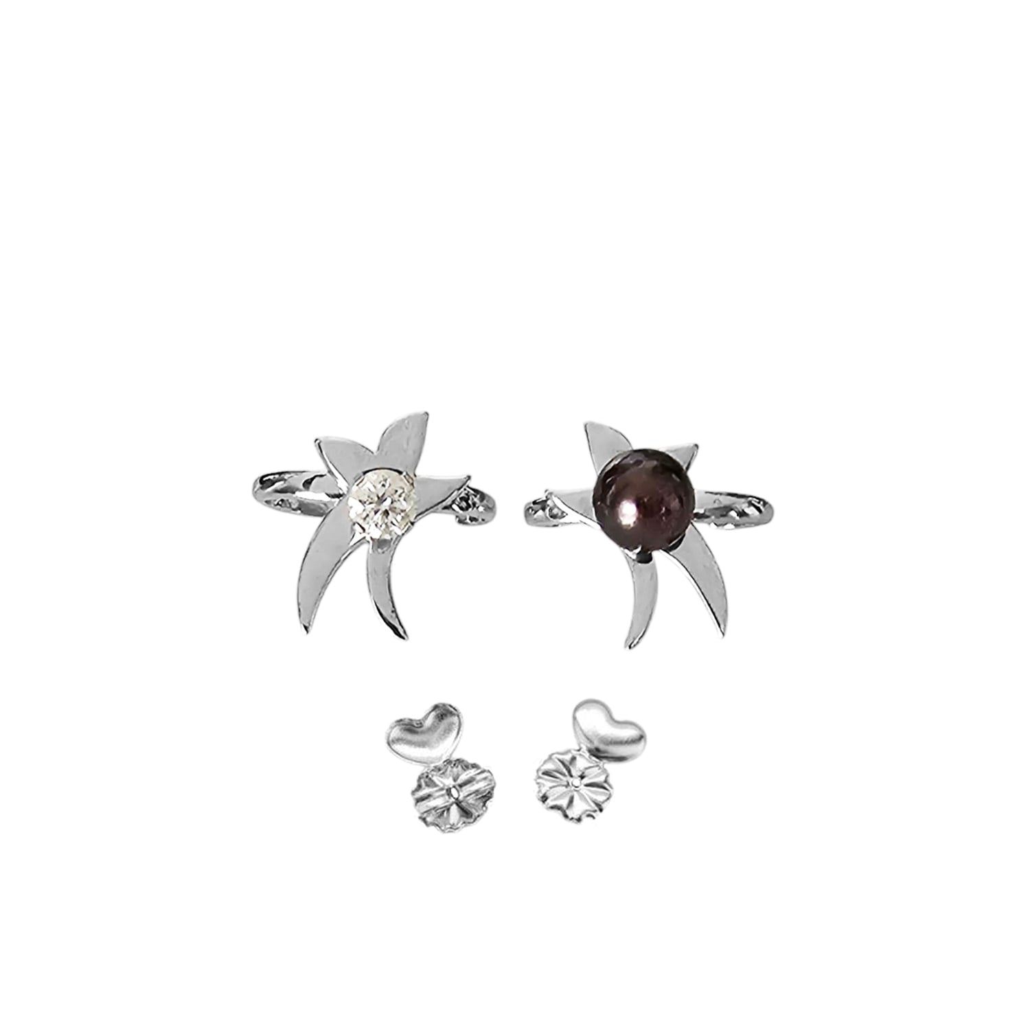 Detachable Flower Earring Is Perfect To Add An Extra Design Element To Your Stud Stone Earring - Sterling Silver Rhodium Plated