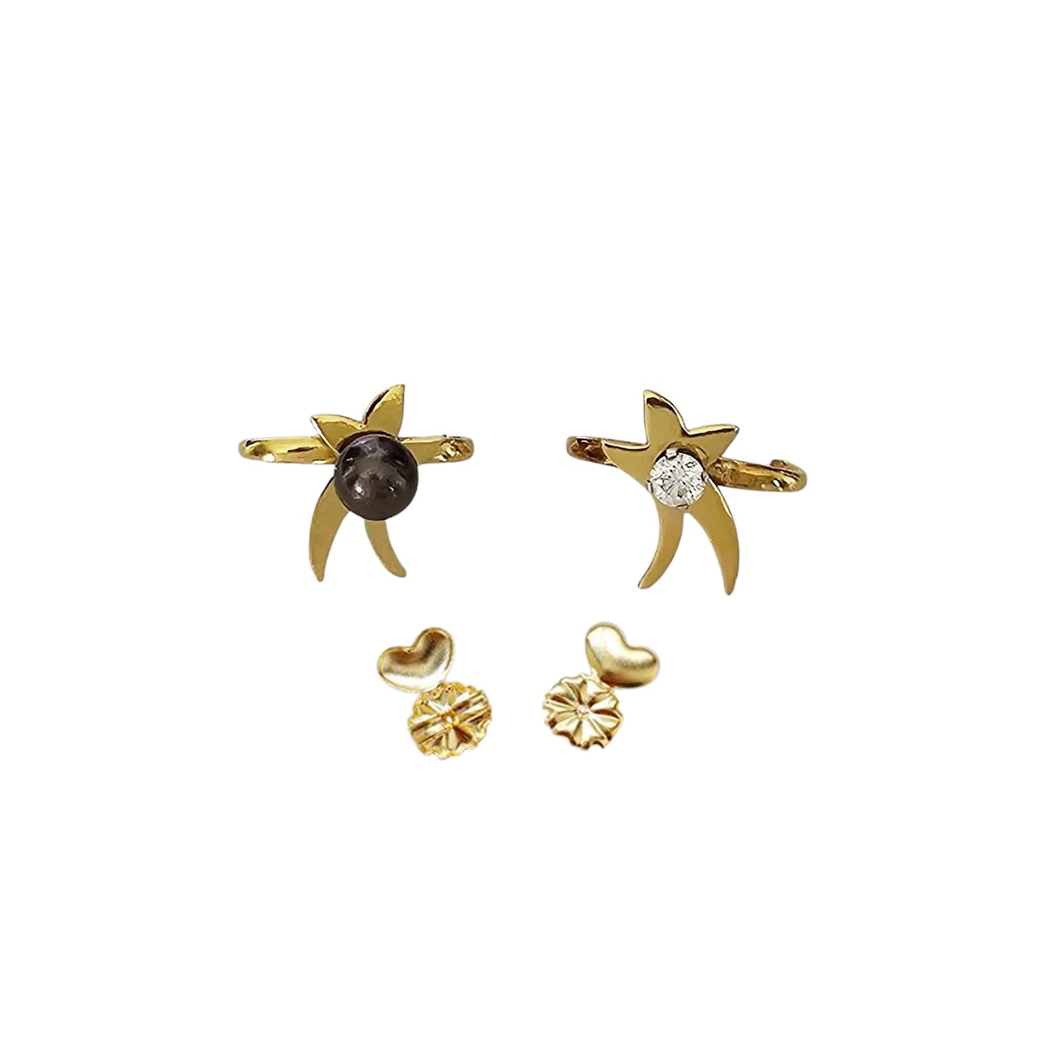 Detachable Flower Earring Is Perfect To Add An Extra Design Element To Your Stud Stone Earring - Sterling Silver Yellow Gold Plated