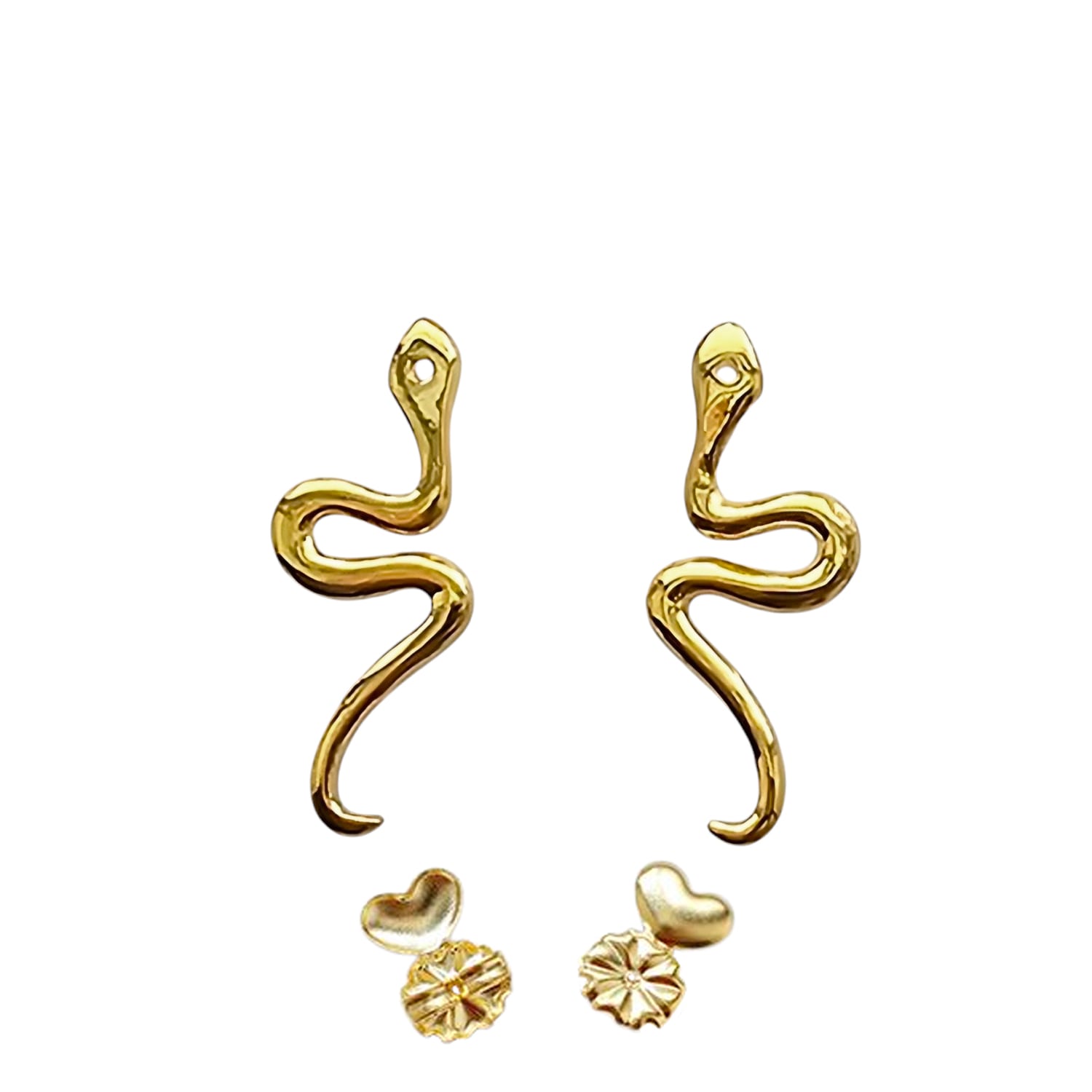 Detachable Snake Earring Is Perfect To Add An Extra Design Element To Your Stud Stone Earring - Sterling Silver Yellow Gold Plated