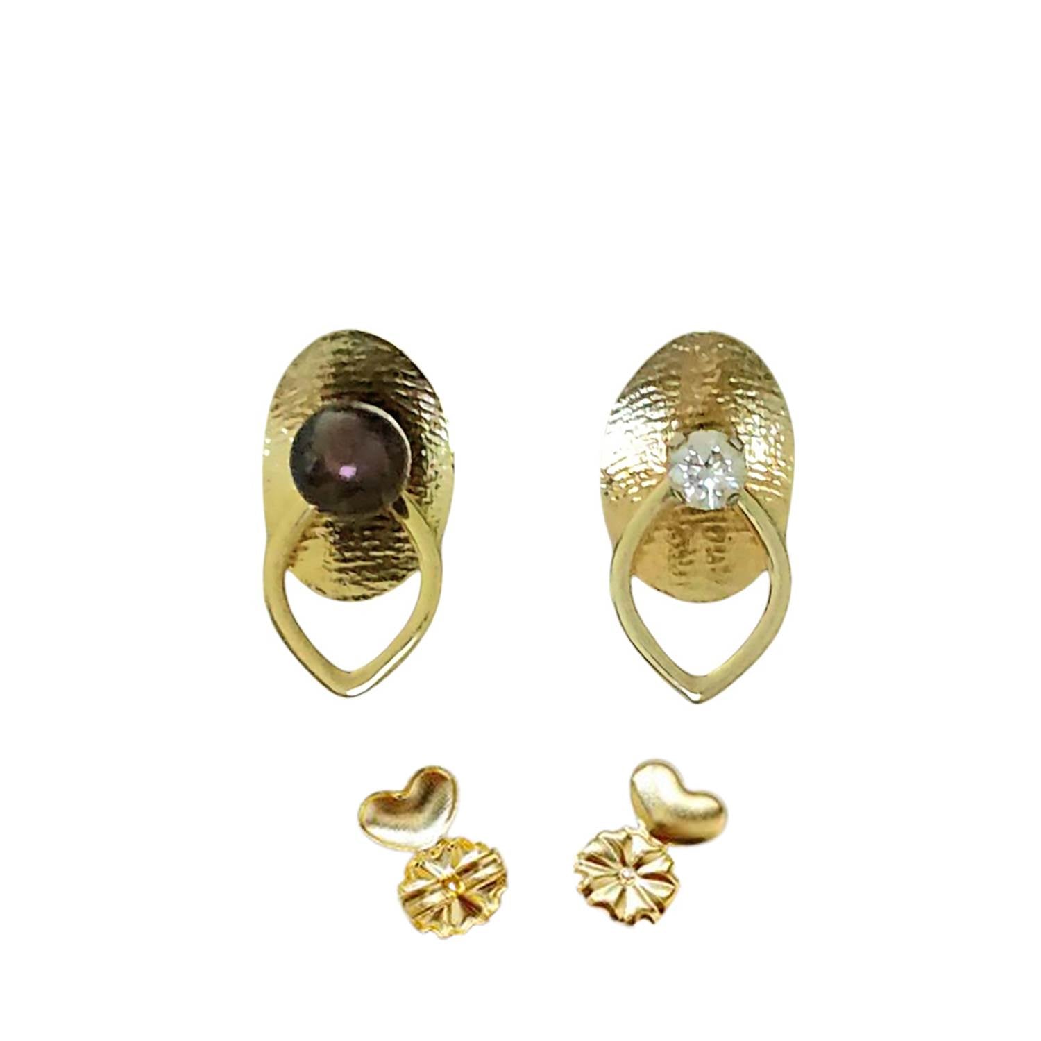 Detachable Stylized Ballerina Shoes Earring Is Perfect To Add An Extra Design Element To Your Stud Stone Earring - Sterling Silver Yellow Gold Plated