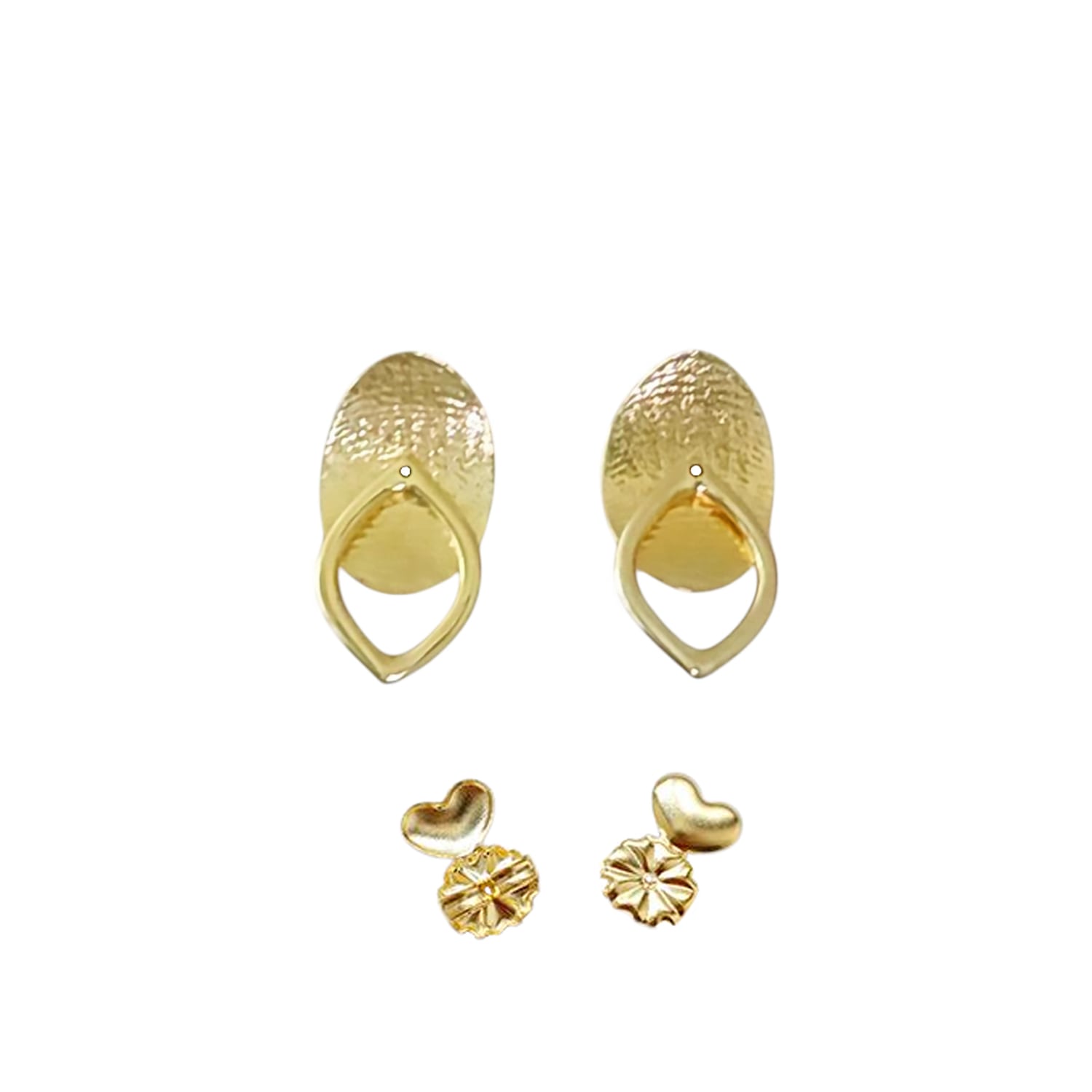 Detachable Stylized Ballerina Shoes Earring Is Perfect To Add An Extra Design Element To Your Stud Stone Earring - Sterling Silver Yellow Gold Plated