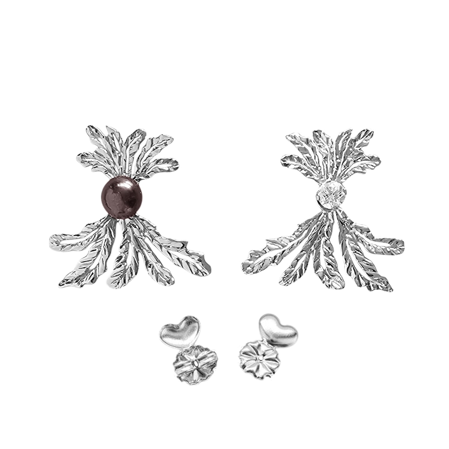 Detachable Tropical Earring Is Perfect To Add An Extra Design Element To Your Stud Stone Earring- Sterling Silver Rhodium Plated