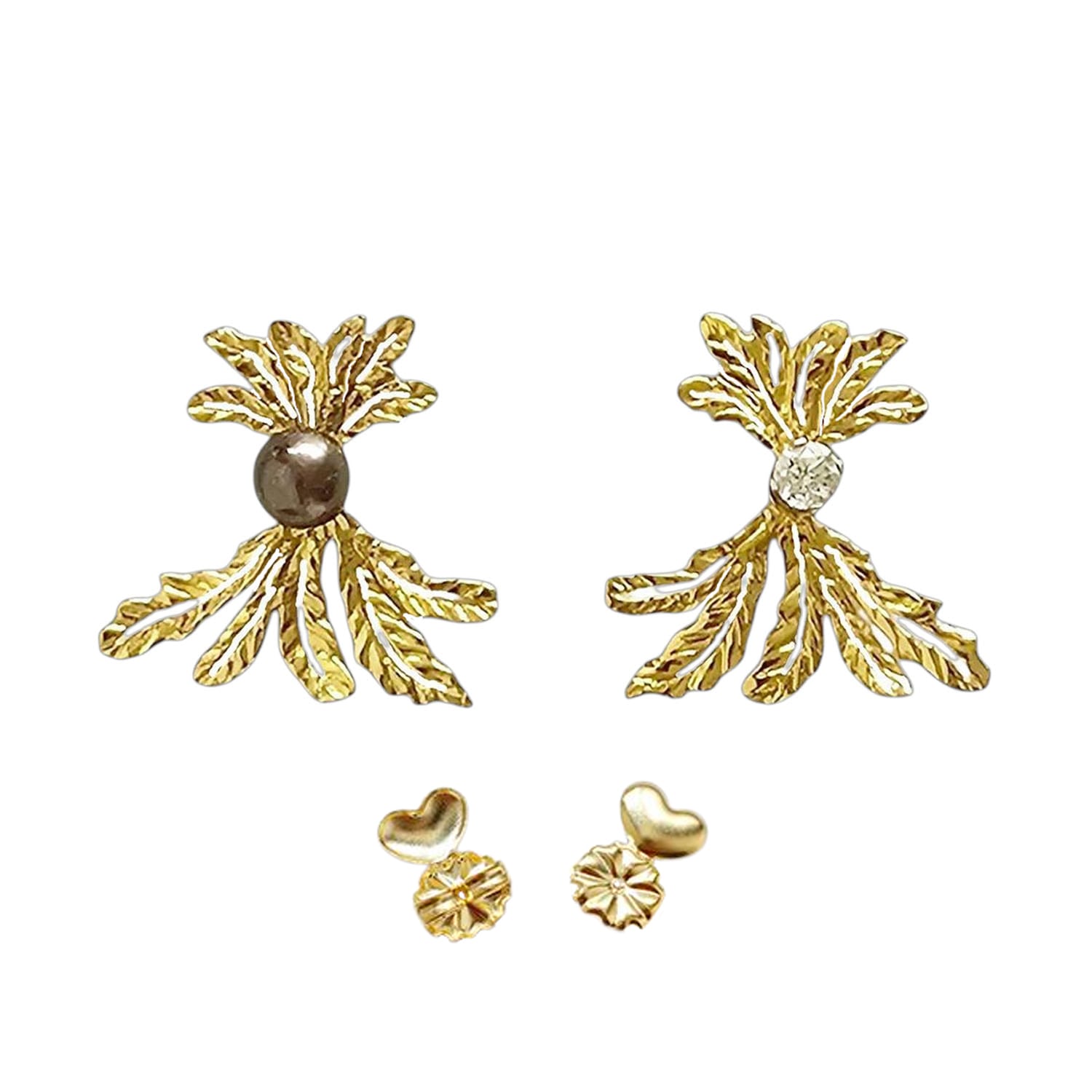 Detachable Tropical Earring Style Is Perfect To Add An Extra Design Element To Your Stud Stone Earring - Sterling Silver Yellow Gold Plated
