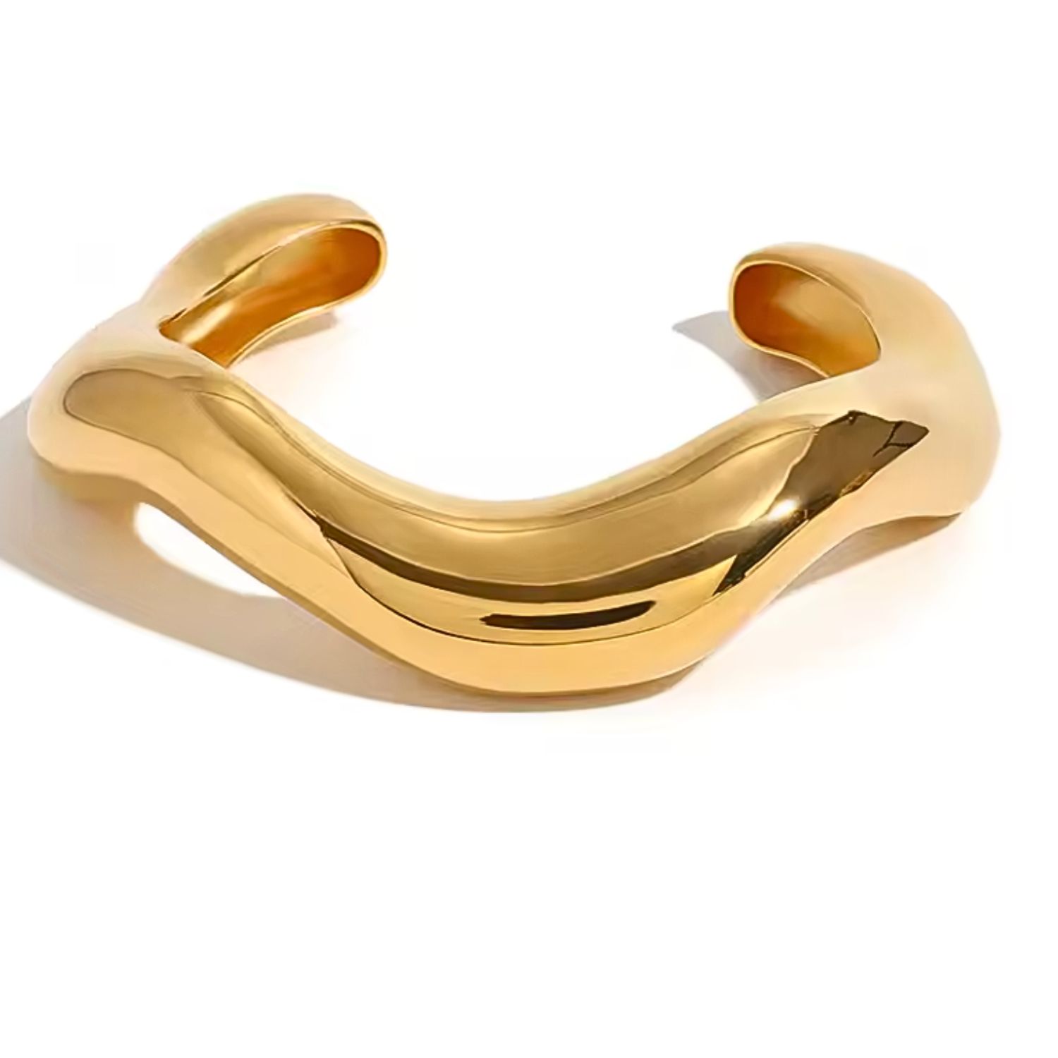 Devlin Gold Retro Wave Cuff Bracelet