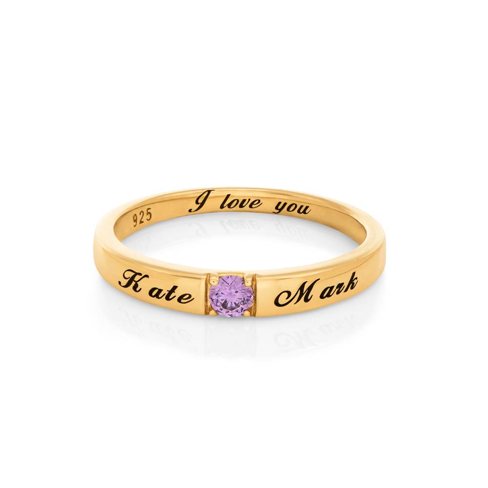 Devotion Promise Ring with CZ Stone in 18K Gold Vermeil