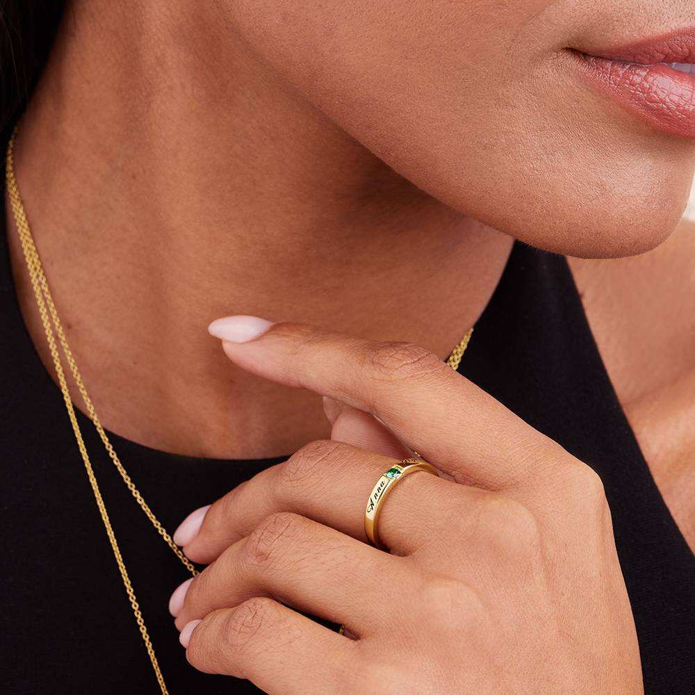 Devotion Promise Ring with CZ Stone in 18K Gold Vermeil